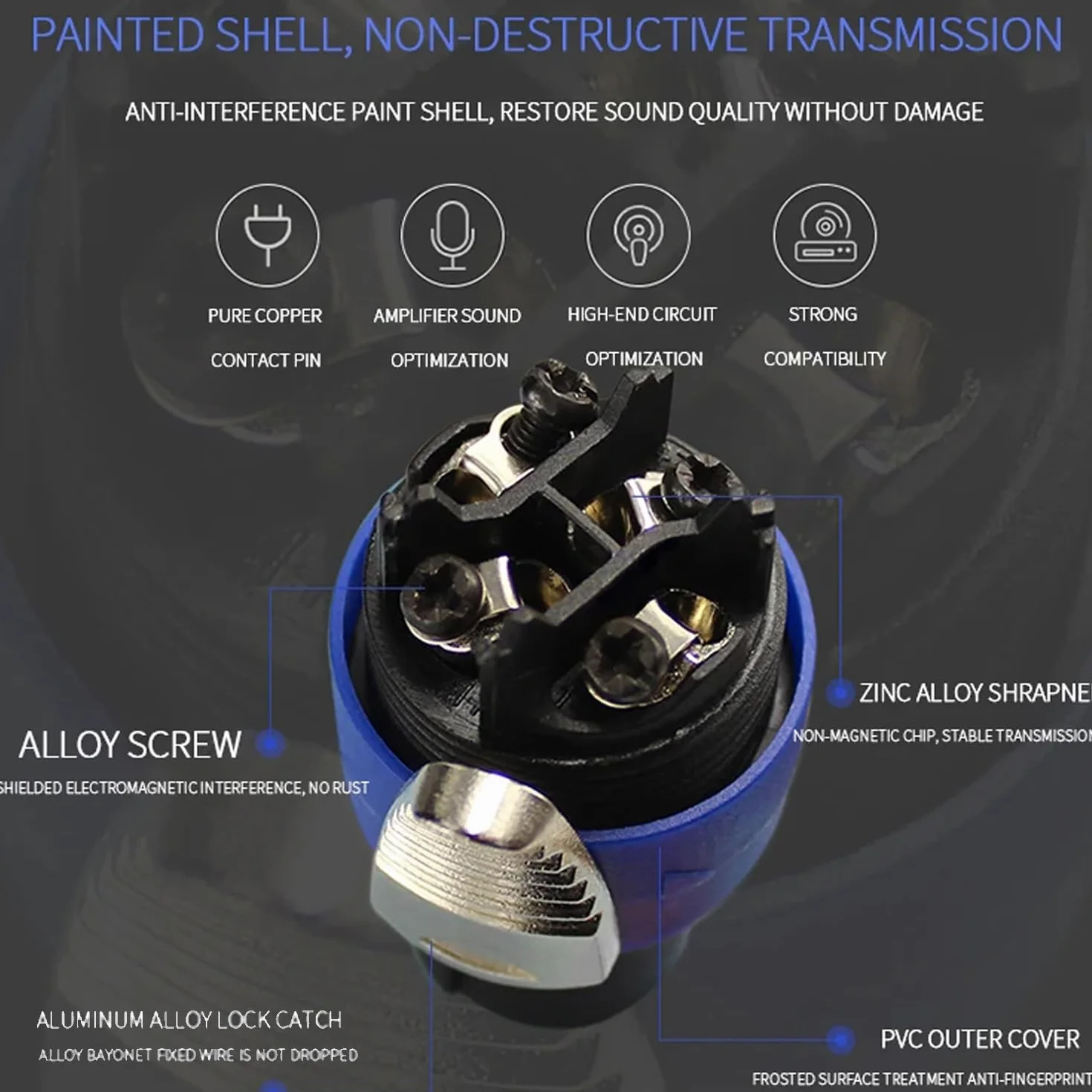 Greluma 4 Set Kit de connecteurs Speakon, fiches de haut-parleur 4 broches à verrouillage rotatif et prises de montage sur panneau de châssis, compatibles NL4FC, NL4FX, NL4MPR