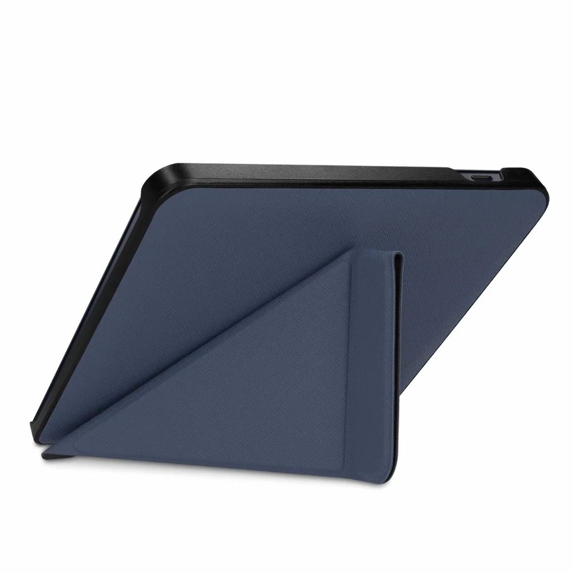 kwmobile Étui Compatible avec Kobo Libra H2O Coque - Étui à Rabat magnétique Tablette eReader Similicuir - Bleu foncé