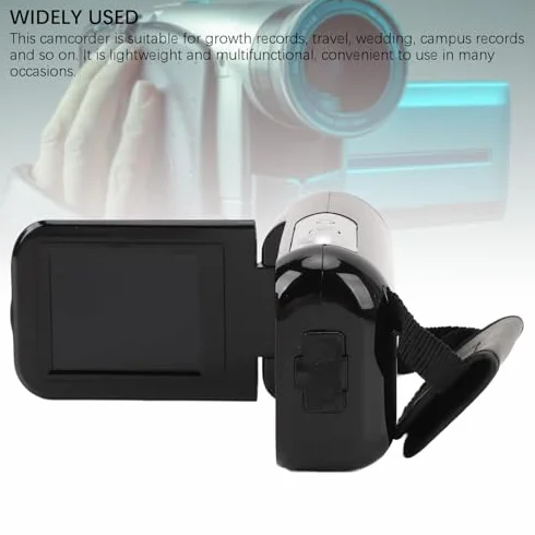 Denash Caméscope Vidéo, Enregistreur D'appareil Photo Numérique à Zoom Numérique 16MP 1080P 16X avec écran de 2 Pouces, Caméra Vlogging Anti-secousse pour la Photographie de Voyage