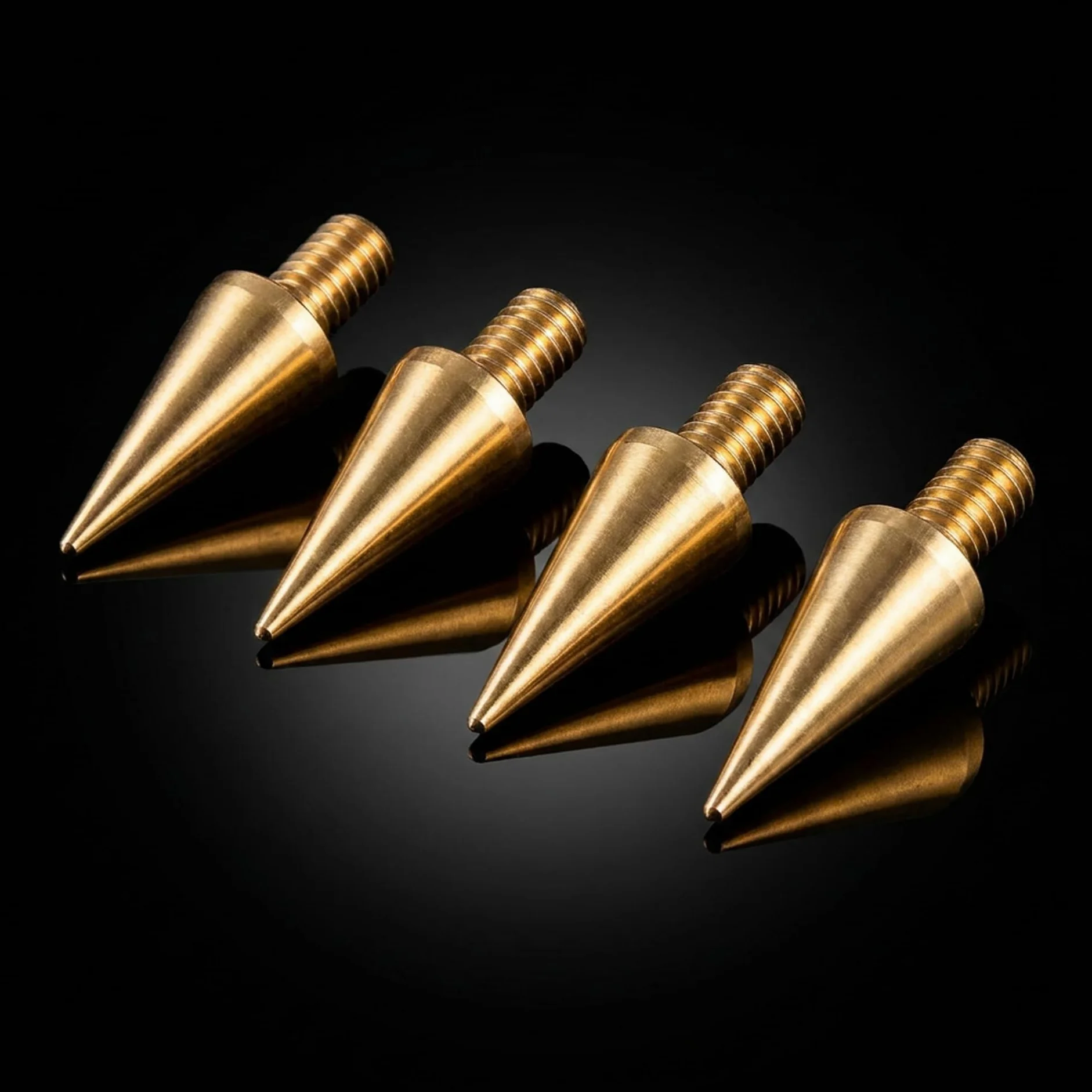 PrecisionGeek - M5 8mm dia Laiton Haut-Parleur Pointes de découplage/Cônes Lot de 4