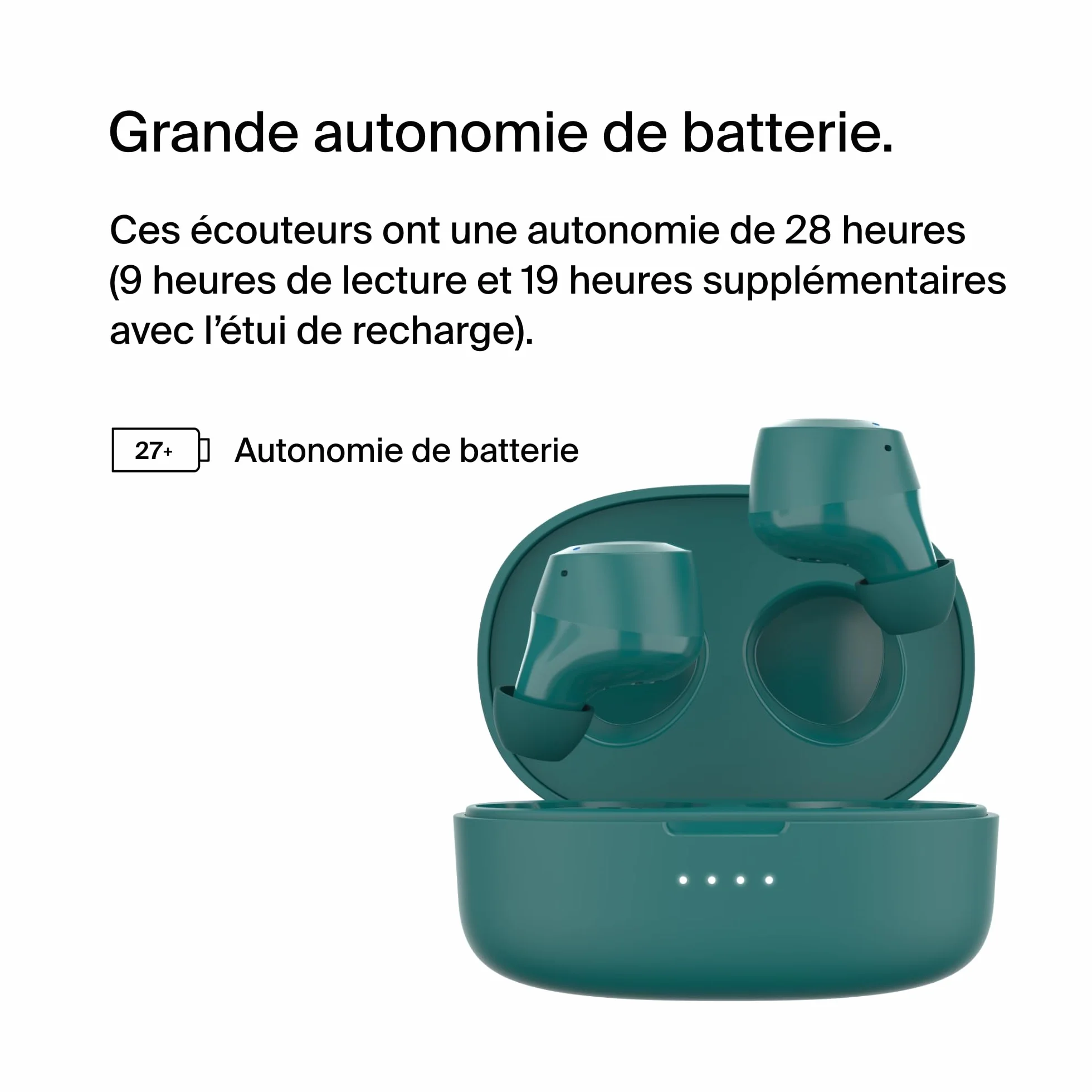 Belkin Écouteurs True Wireless SoundForm Bolt (sans fil, jusqu'à 28h d'autonomie de batterie, mode mono, certification IPX4, Bluetooth, micro, pour iPhone, Galaxy, etc.)