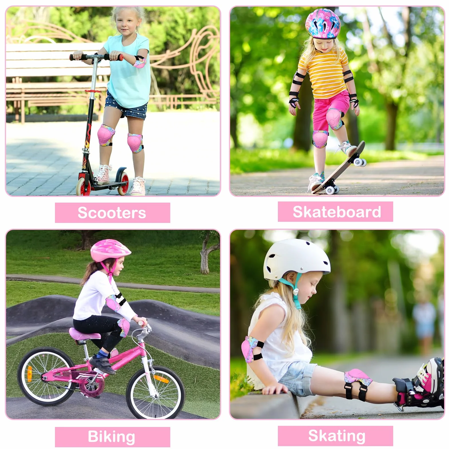 Ensemble de Protections Enfant 6 en 1 Réglables Protection Roller Skateboard