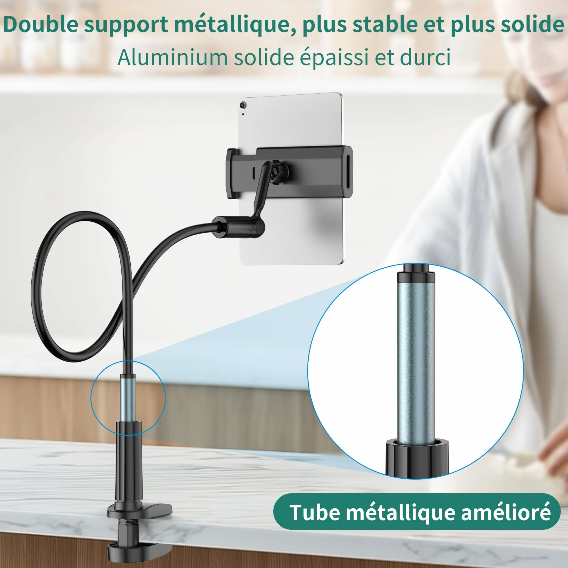 PlusAcc Télécommande Tourner pour Kindle – Support à col de Cygne pour Lire des Livres électroniques, Accessoire pour Tourner Les Pages au lit, adapté au Kindle Paperwhite/Oasis/Kobo