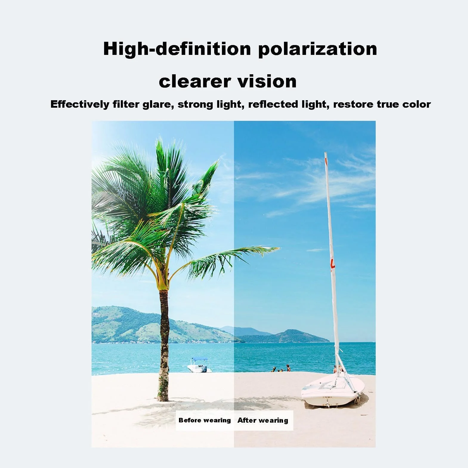 Lunettes Polarisées Rabattables À Clipser Protection UV Pour Pêche Conduite Voyages