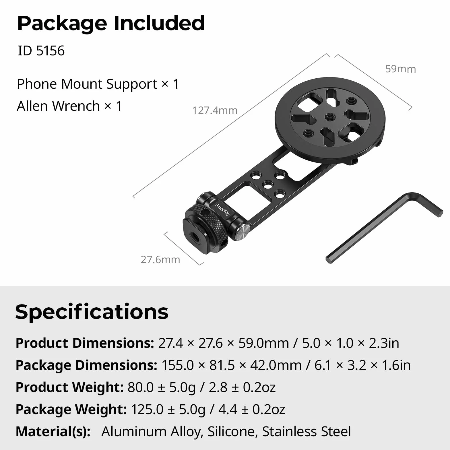 SMALLRIG Support magnétique de téléphone Portable en métal avec Griffe de Flash pour Adaptateur de trépied Magsafe - Adaptateur de trépied réglable et Rotatif pour iPhone, caméra de Surveillance