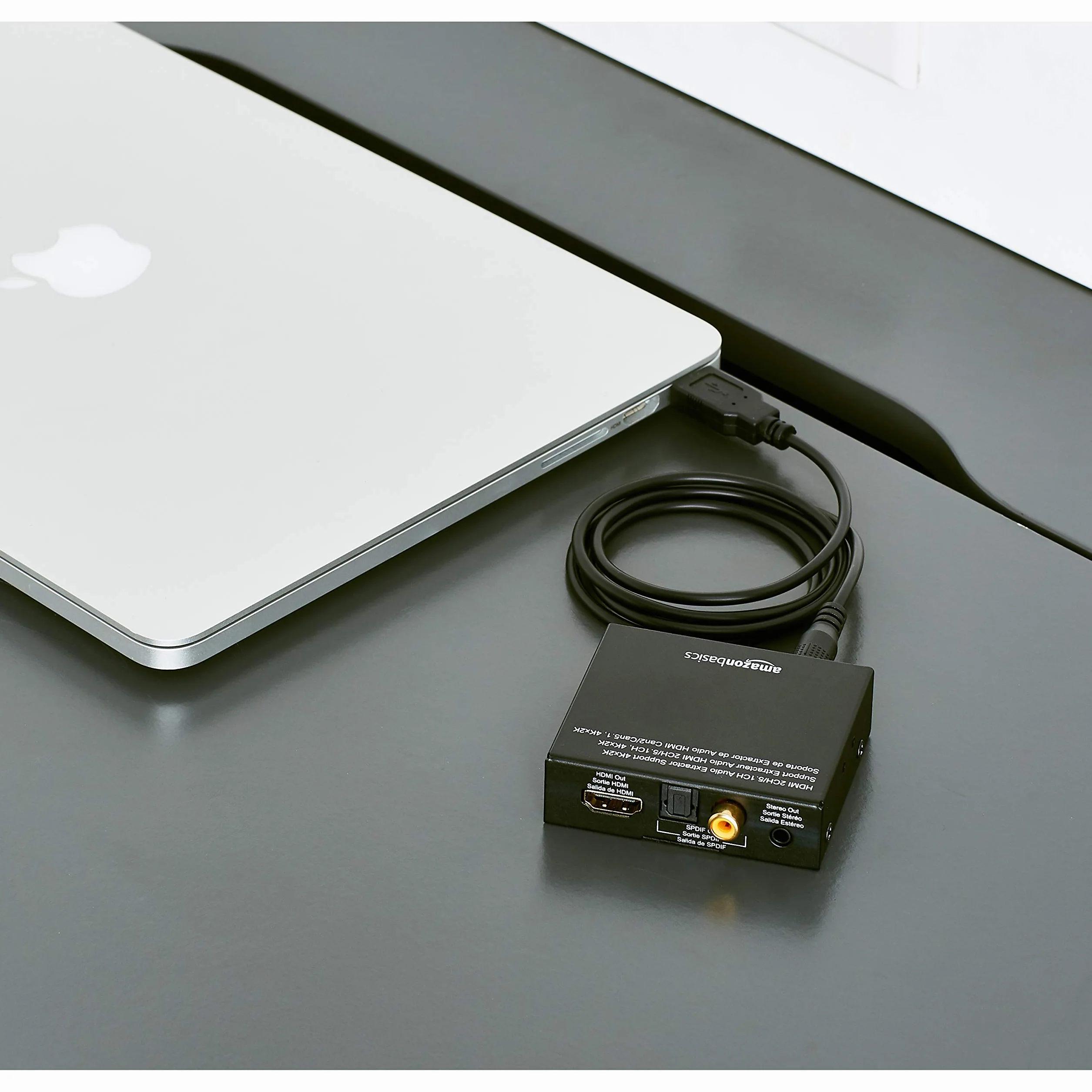 Amazon Basics Extracteur/Convertisseur HDMI vers HDMI et Audio (Stéréo RCA ou S/PDIF​​), 4K, @30Hz, Noir