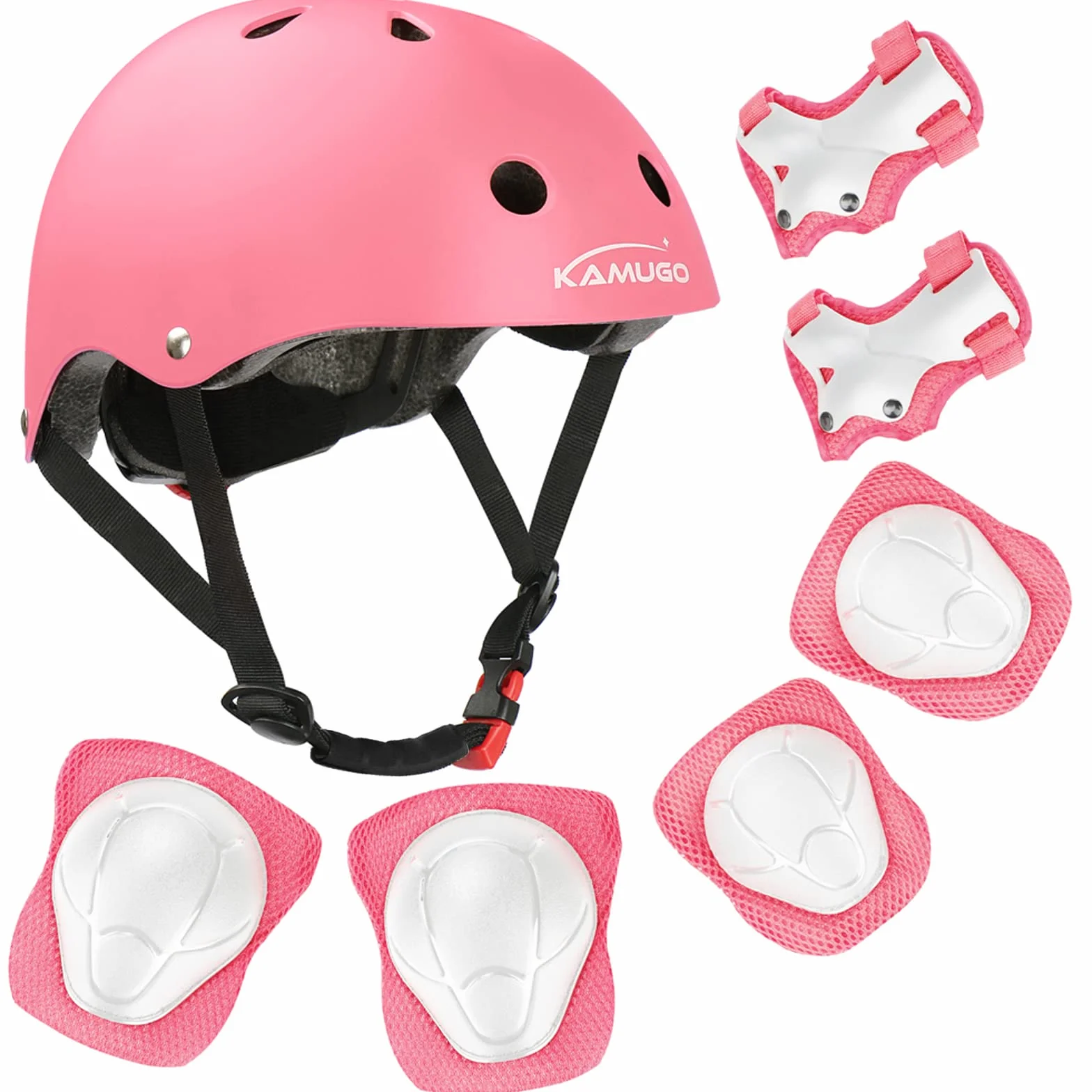 KAMUGO Casque vélo enfant 2-8 ans avec protection genoux coudes poignets skateboard vélo scooter patins