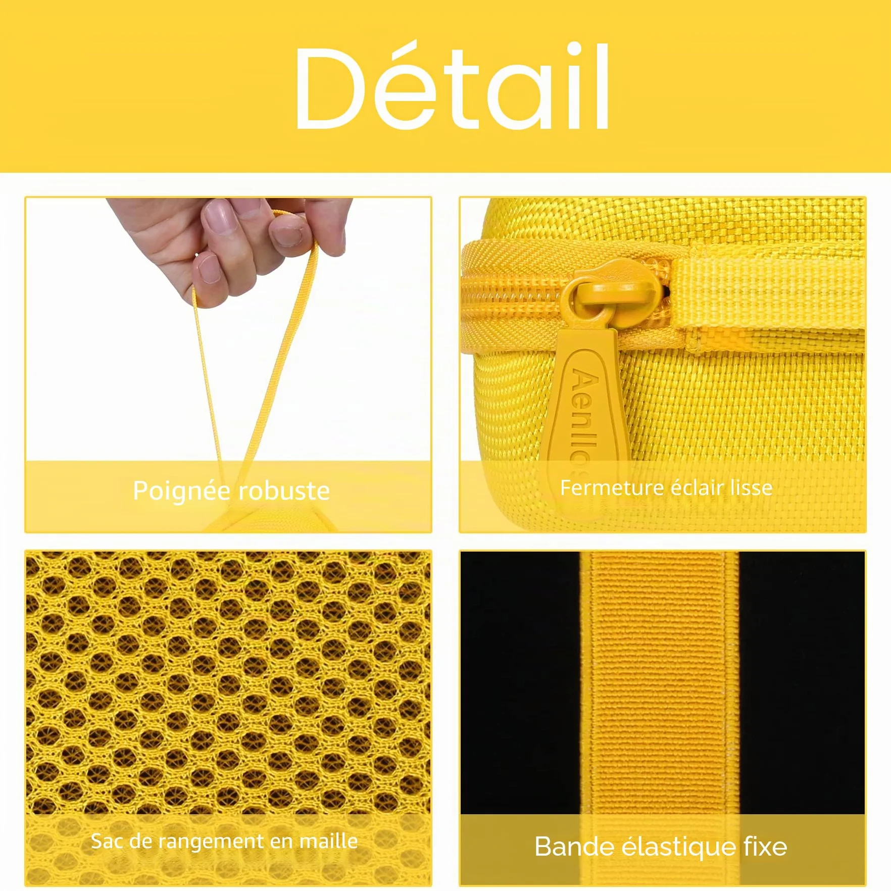 Aenllosi Hard Travel Housse Compatible avec l'appareil Photo Numérique Kodak PIXPRO WPZ2,Housse de Protection pour Kodak Appareil Photo Etanche(Jaune,Housse Uniquement)