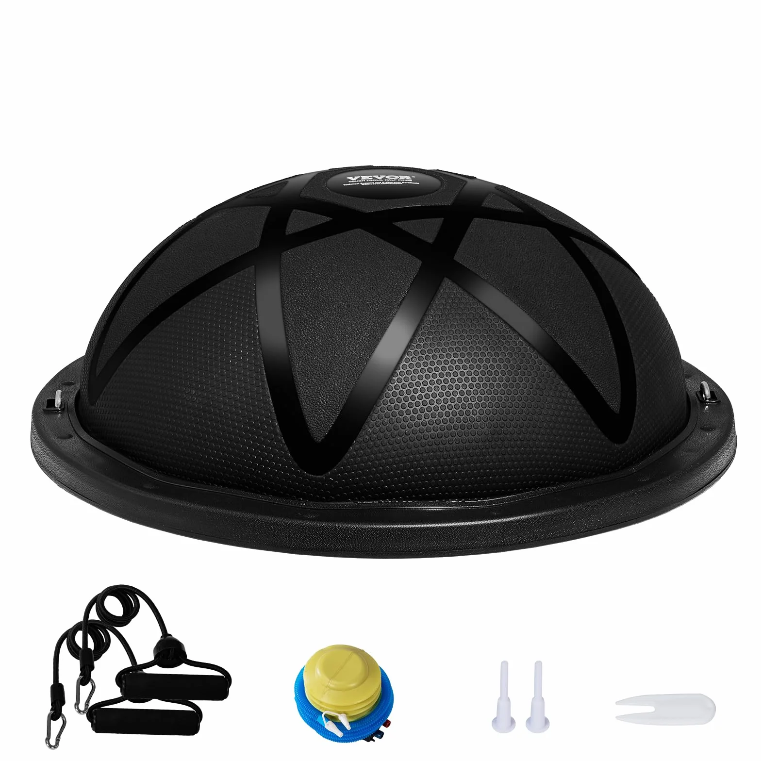 VEVOR Balle d'Équilibre Demi-ballon Fitness 66cm avec Pompe à Pied, Capacité 300 kg