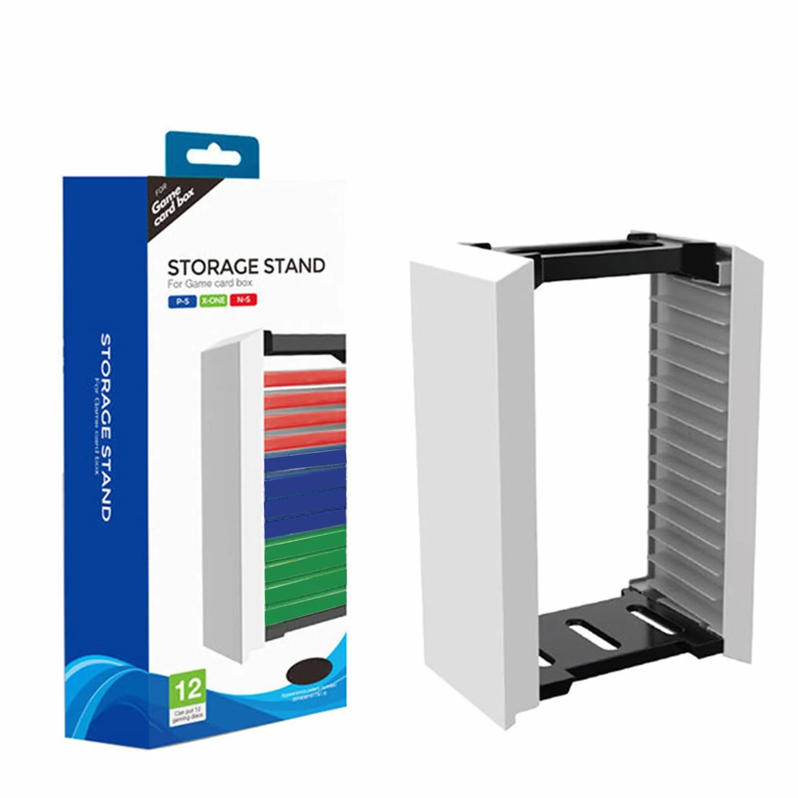 Wallfire Tour de Stockage de Jeu pour PS3, PS4, PS5, Xbox, Switch Games, Universal Game Card Box Storage Rack Tour de Stockage de Jeu vidéo Peut contenir 12 disques de Jeu