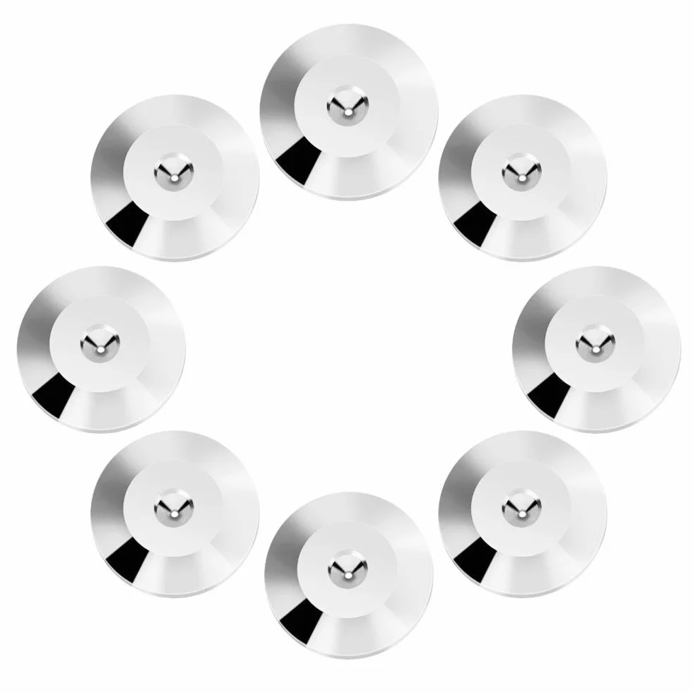 Shock Base Pad de Haut-Parleur, 8PCS Pointes de Haut-parleurs Spikes, HiFi Haut-Parleur Amplificateur Audio CD Isolation Pied Cône Pieds Antichoc Base Pad pour Amplificateur, CD(Argent)