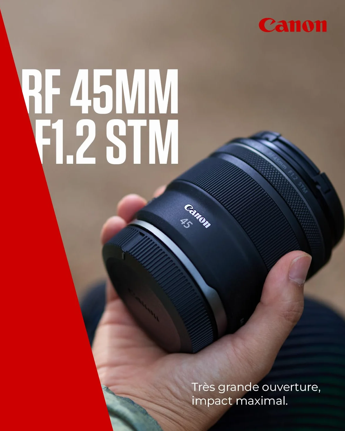 Objectif Canon RF 45mm F1.2 STM – Objectif Canon Lumineux pour Appareil Photo numérique | Idéal pour Portraits, léger et Compact | Compatible Canon EOS R