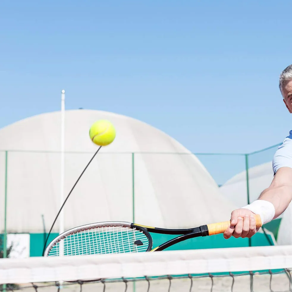 TIMESETL Balles de Tennis avec Corde 3 Pcs, Balle d'entraînement Élastique pour Adultes Débutants