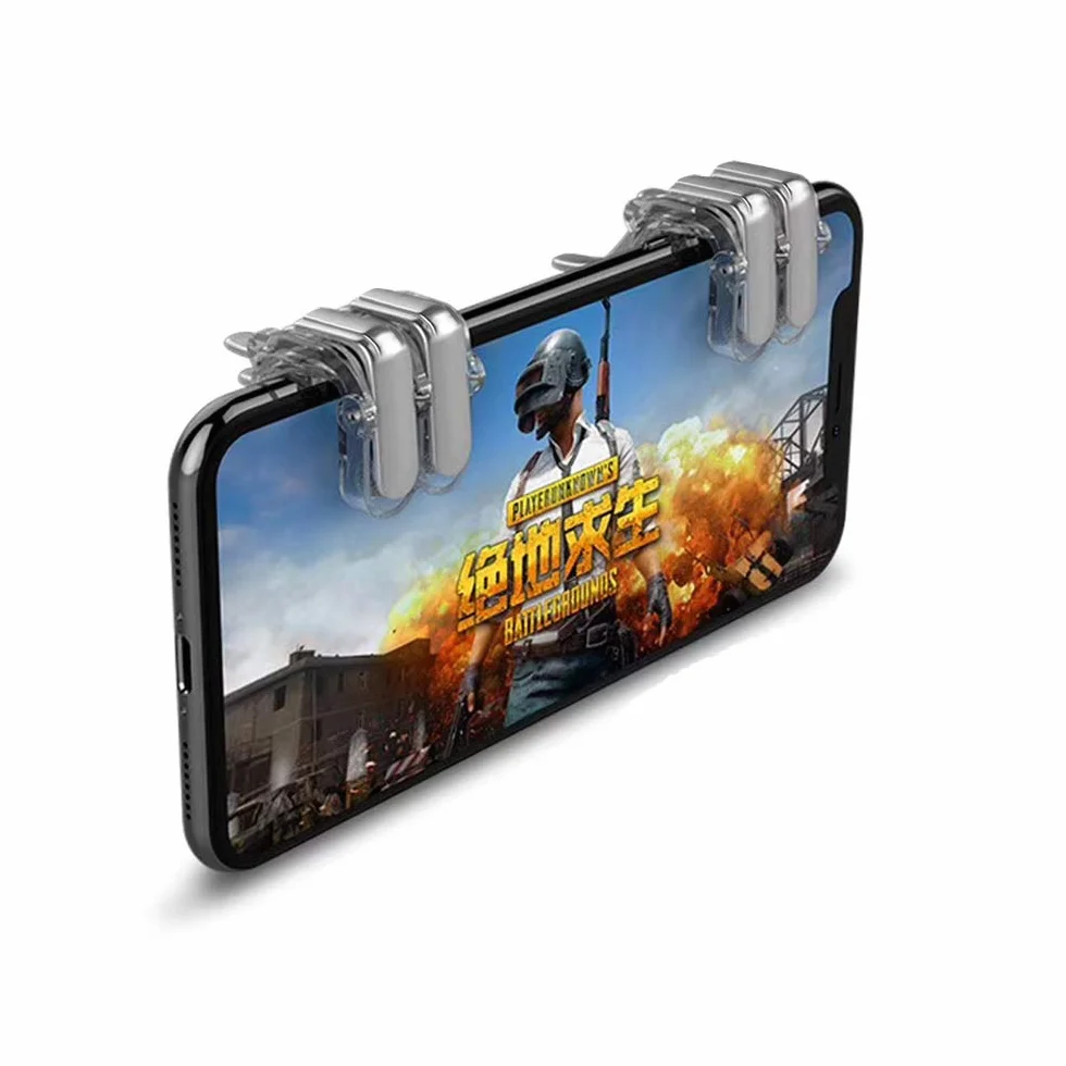 Newseego Contrôleur de Jeu Mobile PUBG, Mobile Déclencheurs Tirer et Viser Sensibles Manettes de Commande Mobiles pour Rules of Survival pour Android iOS (1 Paire Déclencheurs Clairs)
