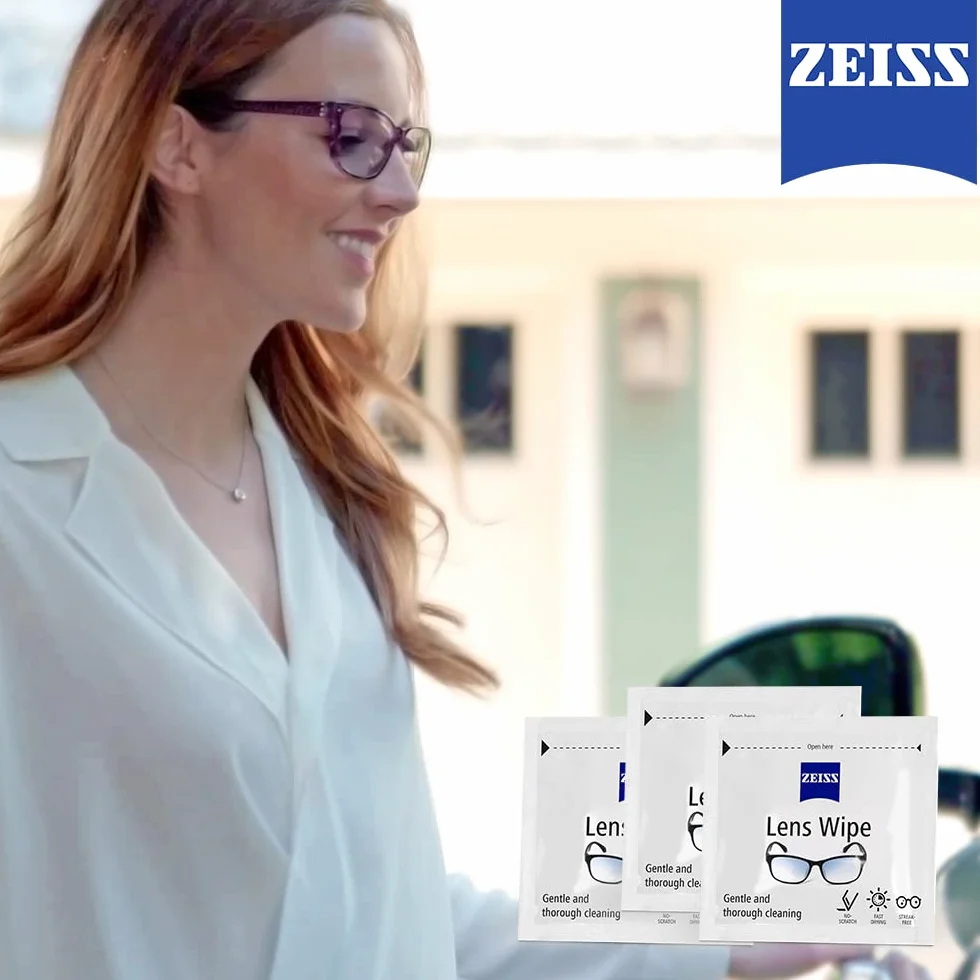 ZEISS - Lingettes Nettoyantes pour Lunettes, Écrans, Smartphones et Appareils Photos, sans Risques de Rayures avec Séchage Rapide, Sachet au Format Individuel 15cm X 13 cm, Pack de 200