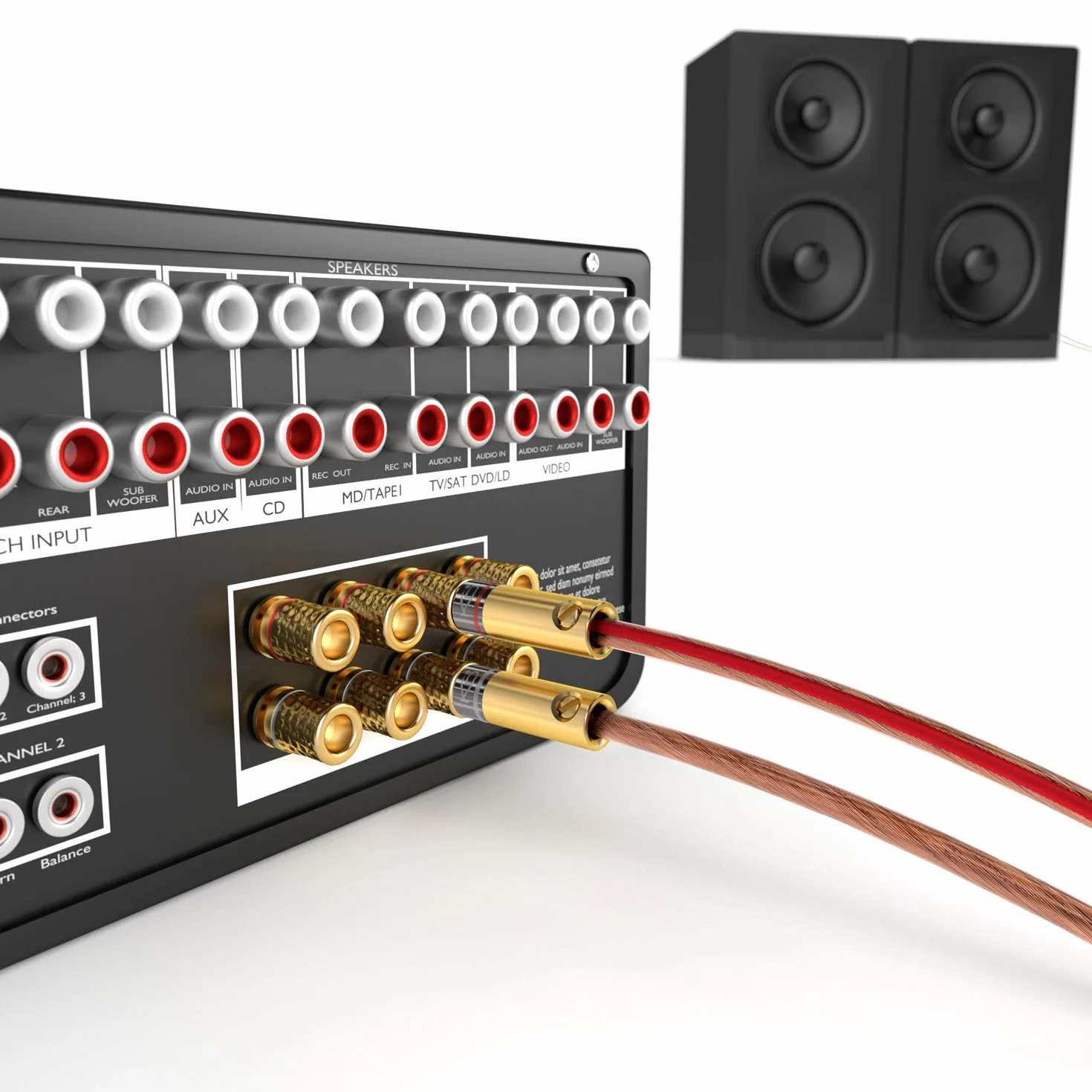 KabelDirekt Fiches Bananes 5 Paires Connecteurs Câbles Enceintes 6 mm² Vissables Dorés HiFi
