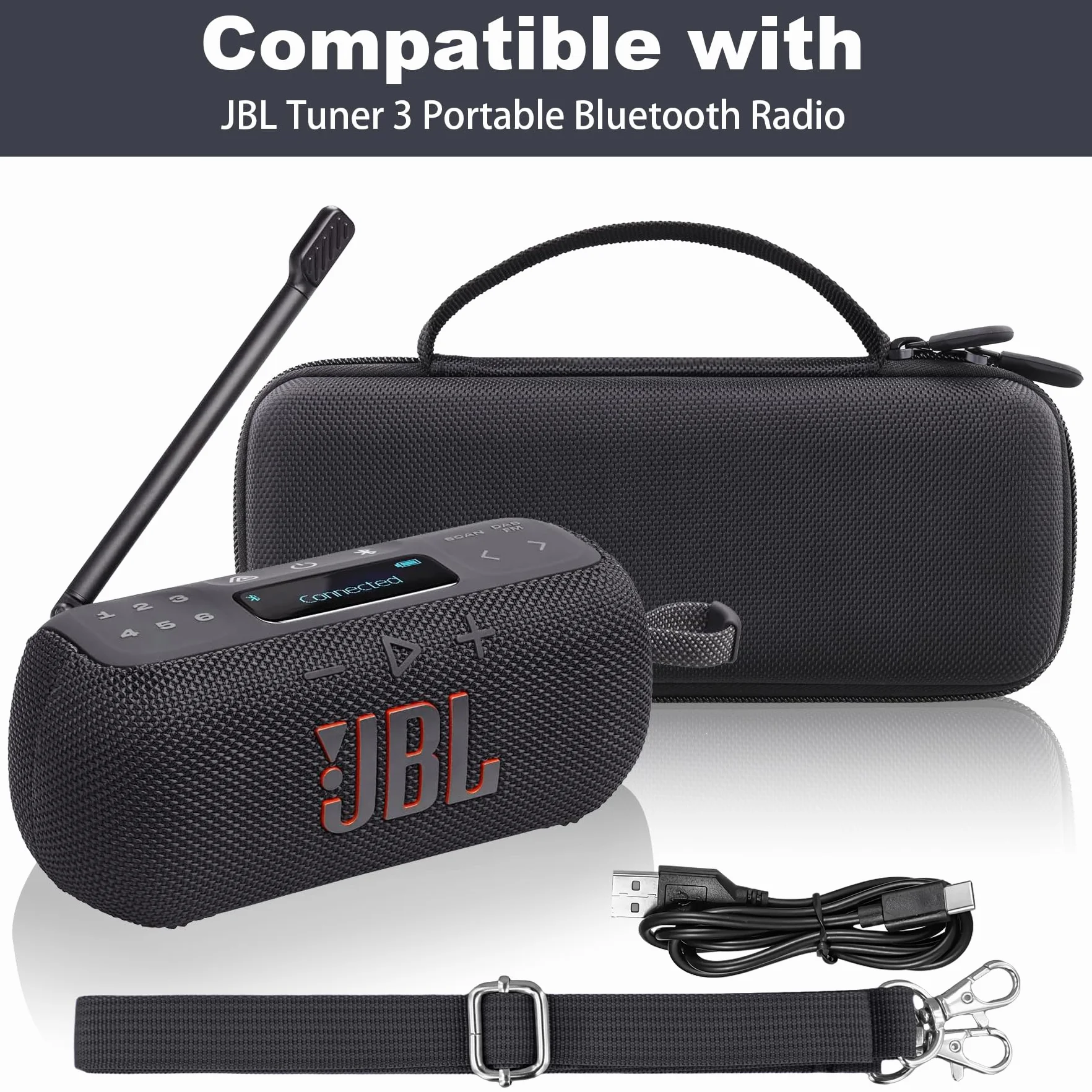 co2CREA Dur Étui de Voyage Rigide Housse Cas Coque pour JBL Tuner 3 Portable