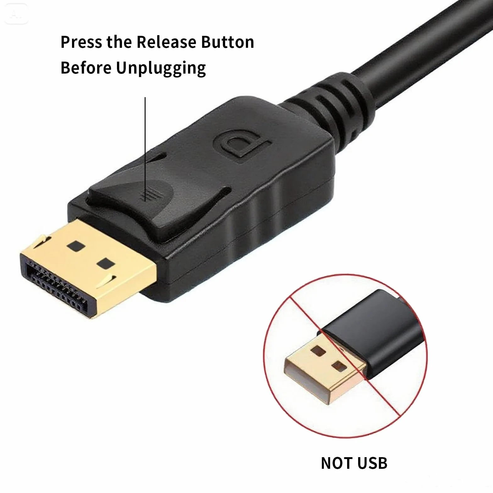 Tobfit 4K Câble DisplayPort vers HDMI 1,8 m - Unidirectionnel DP(Source) vers HDMI(Affichage), 4K@30 Hz/2K@60 Hz 1080p avec taux de rafraîchissement rétrocompatible pour Moniteurs