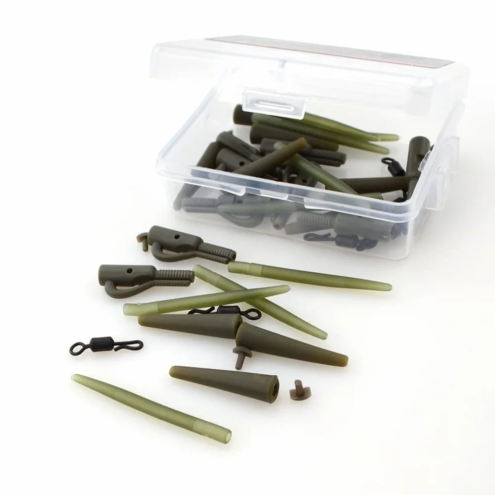 Hirisi Terminal de Peche Lot de 10 Ensembles Accessoires Carpe Tubes Caoutchouc émerillons Perles