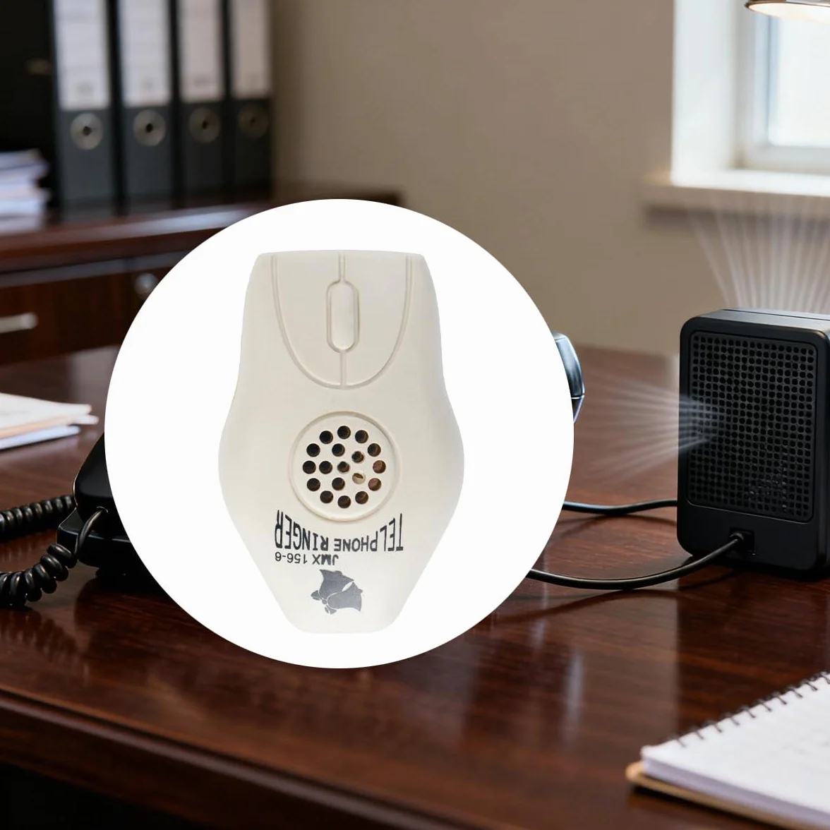 Ausi Amplificateur de Sonnerie téléphonique, Boost jusqu'à 105 DB avec Notification Lumineuse pour téléphones Fixes, Montage Mural, idéal pour Les environnements bruyants et malentendants