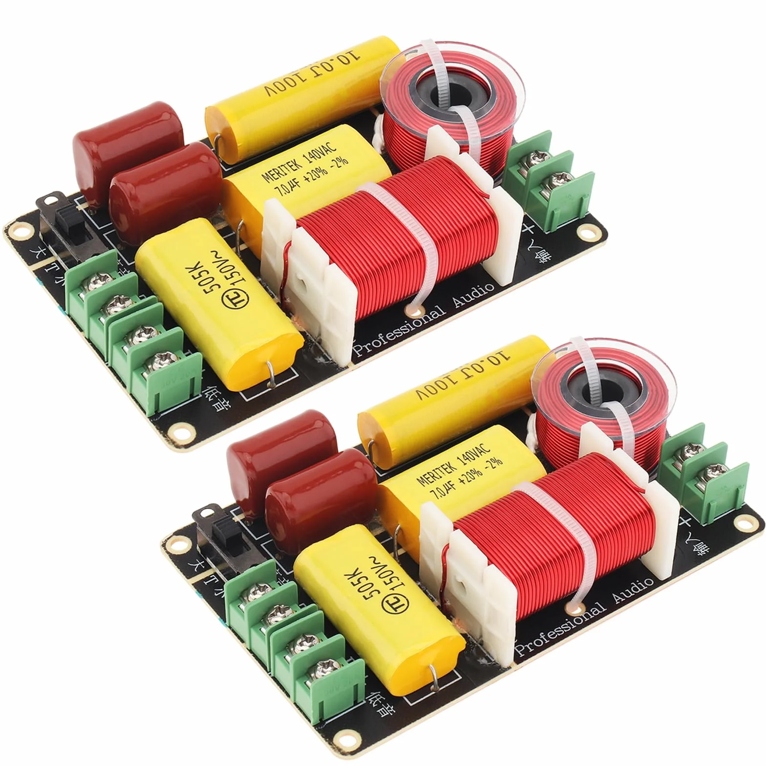 Lot de 2 croisements à 2 voies pour haut-parleur, 250 W 4-12 Ohm HiFi