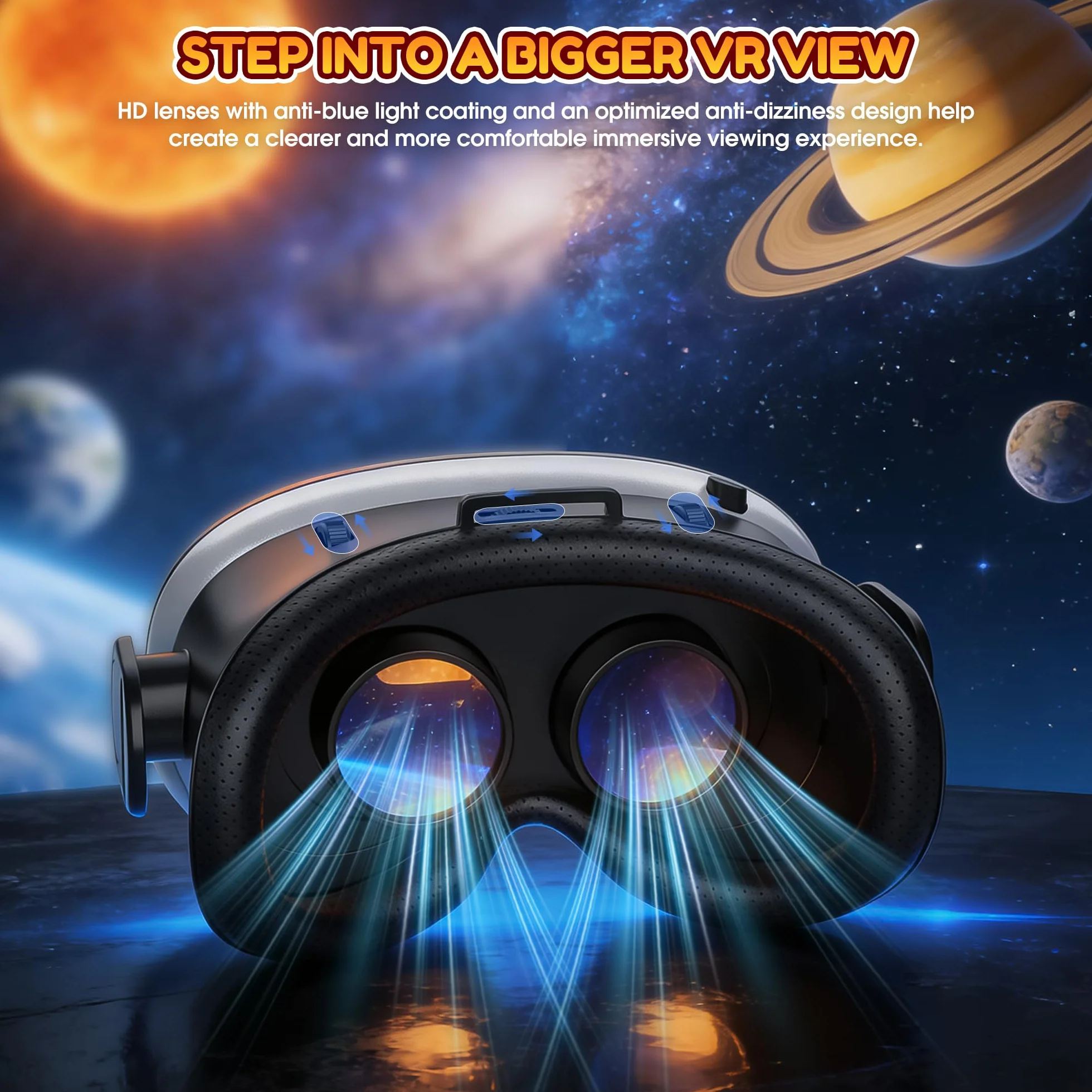 Casque VR 3D pour Téléphone Compatible iPhone Android 4.7-7.0 Pouces Lentilles HD