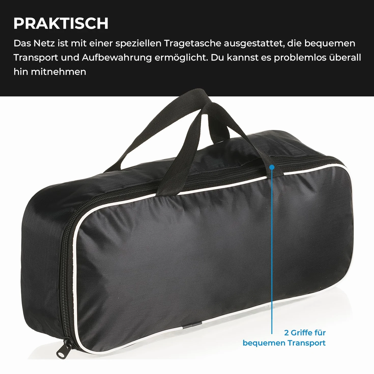 Filet de volleyball pliable 9,9 x 0,9 m portable avec sac de transport pour jardin plage piscine