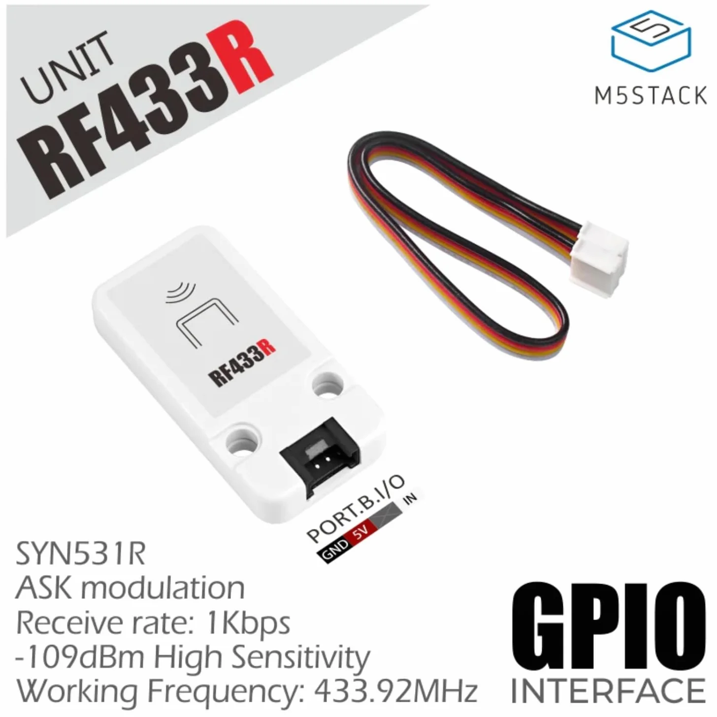 M5Stack Module récepteur RF Unit 433 MHz SYN513R