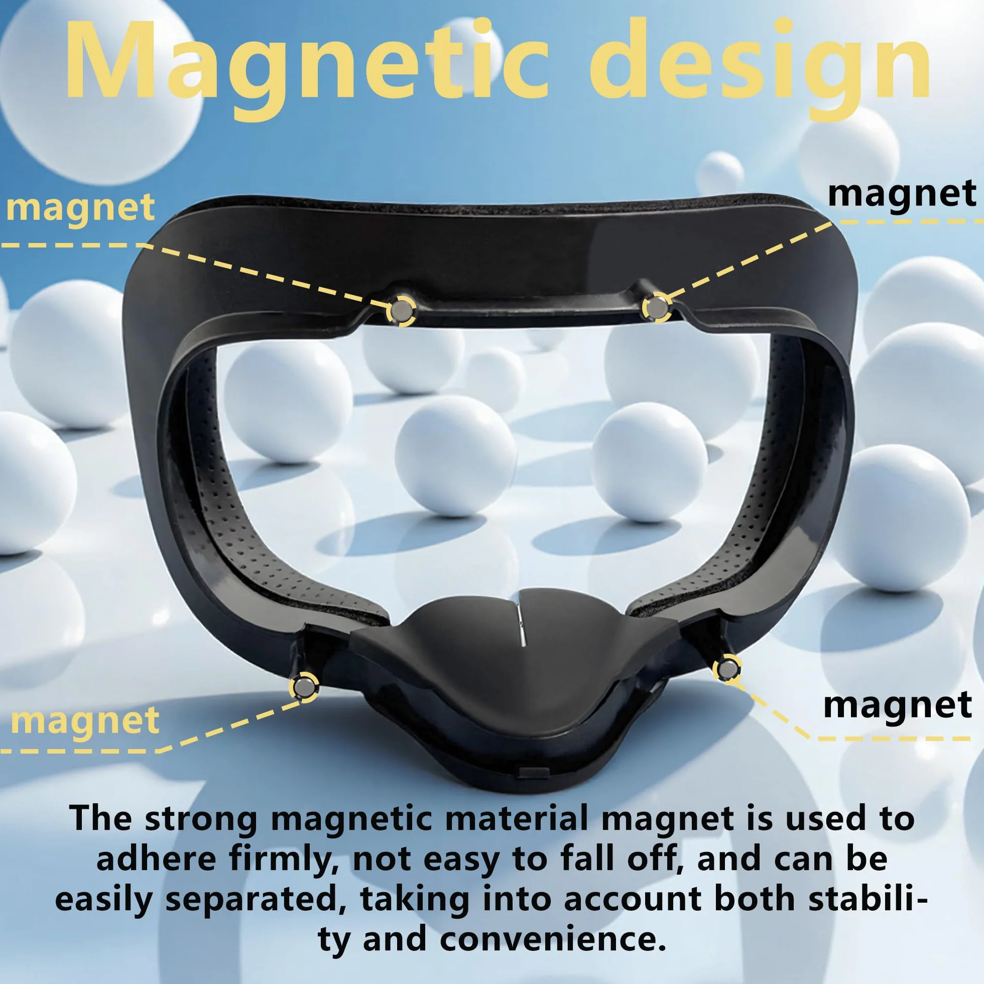 Valve Index Coussinet de Protection Faciale VR Support d'Interface Magnétique Coussin Mousse Cuir PU Plaques Nasales Opaques Silicone Lot 6 Pièces
