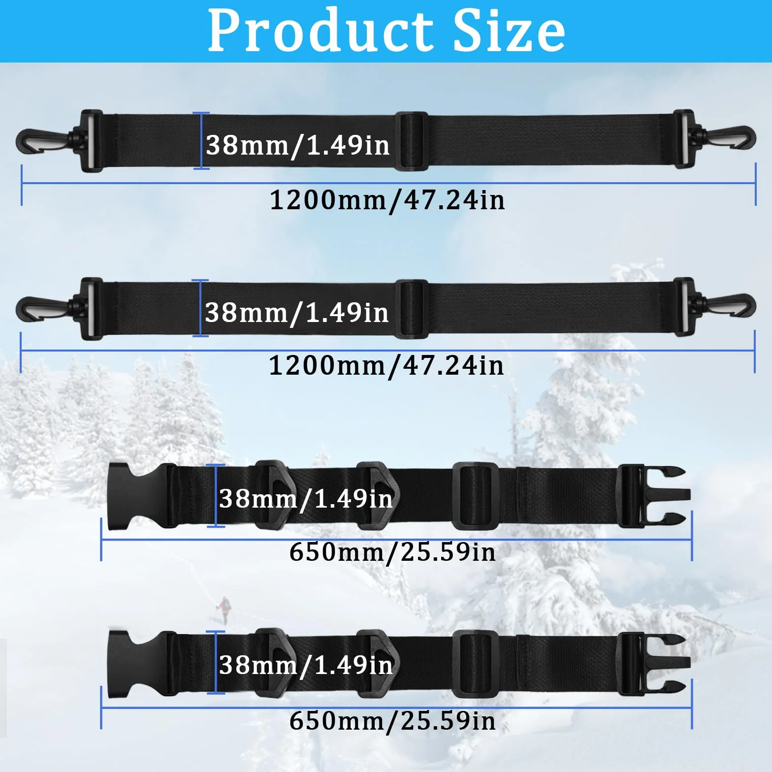 Sangle de Ski Réglable, Porte-Ski, Bandoulière, Accessoires Ski