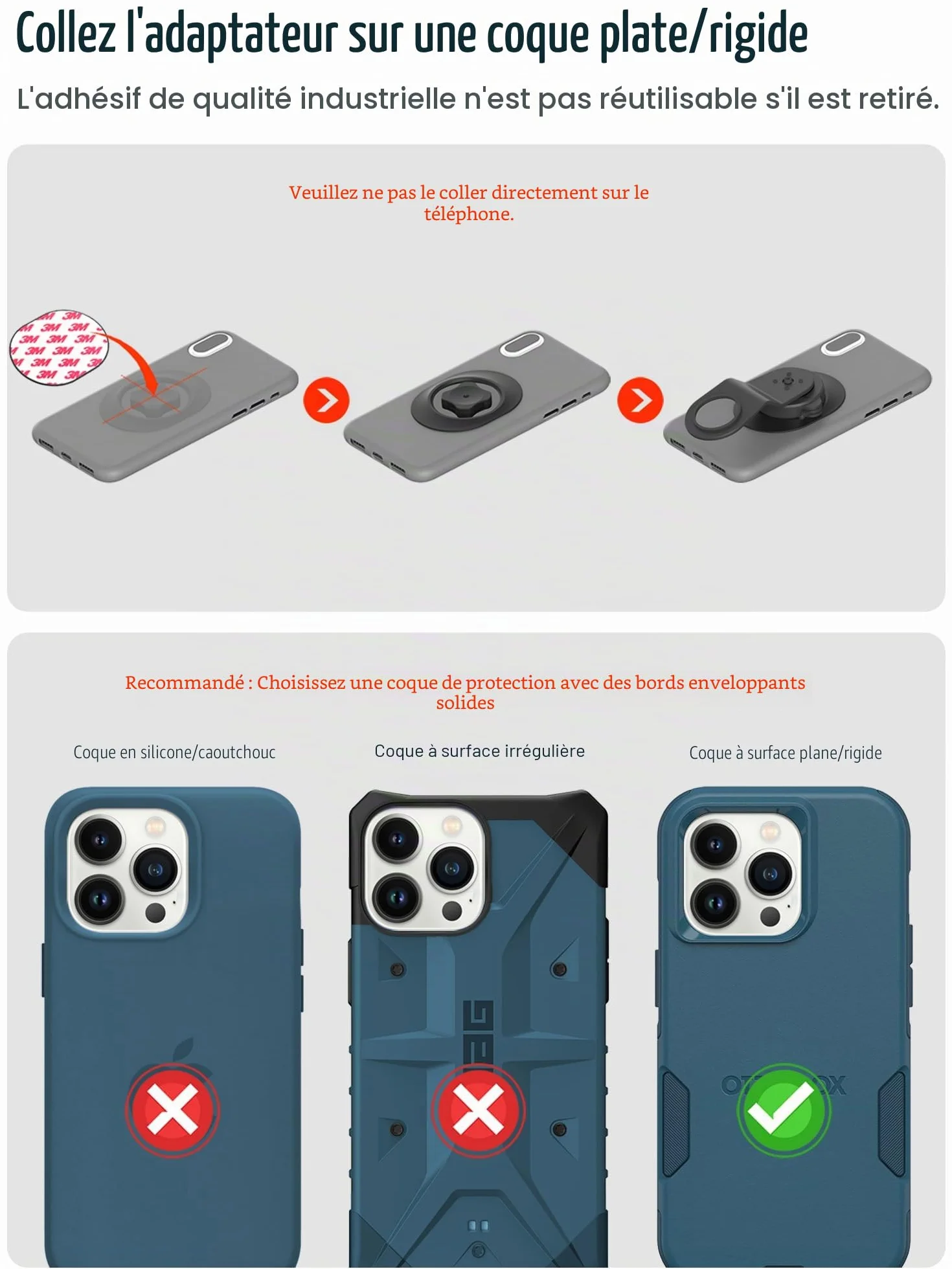 sincetop Support Telephone Velo, Porte Smartphone Vélo pour Guidon et Potence de vélo de Montagne, Fixation/Détachement Rapide pour VTT/Vélo de Route【Sér. C-1re gén.】
