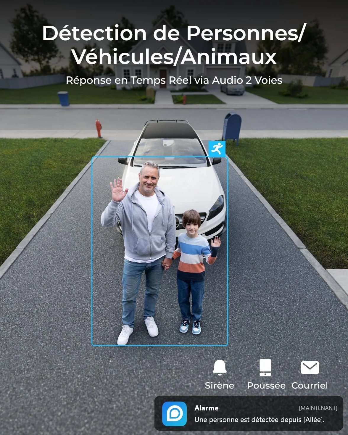 Reolink 16MP Caméra Surveillance PoE, Double Objectif Vue Panor à 180°, Suivi Mouvement, Vision Nocturne Couleur, Détection Personne/Véhicule/Animal, Audio Bidirectionnel, Etanche IP67, Duo 3 PoE