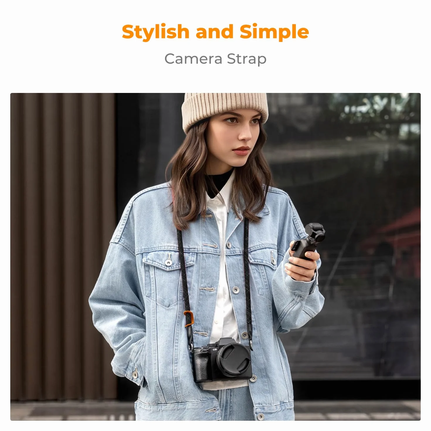 K&F CONCEPT sangle appareil photo, Courroie de cou pour appareil photo en nylon, cordon d'épaule résistant à l'usure, 100 cm
