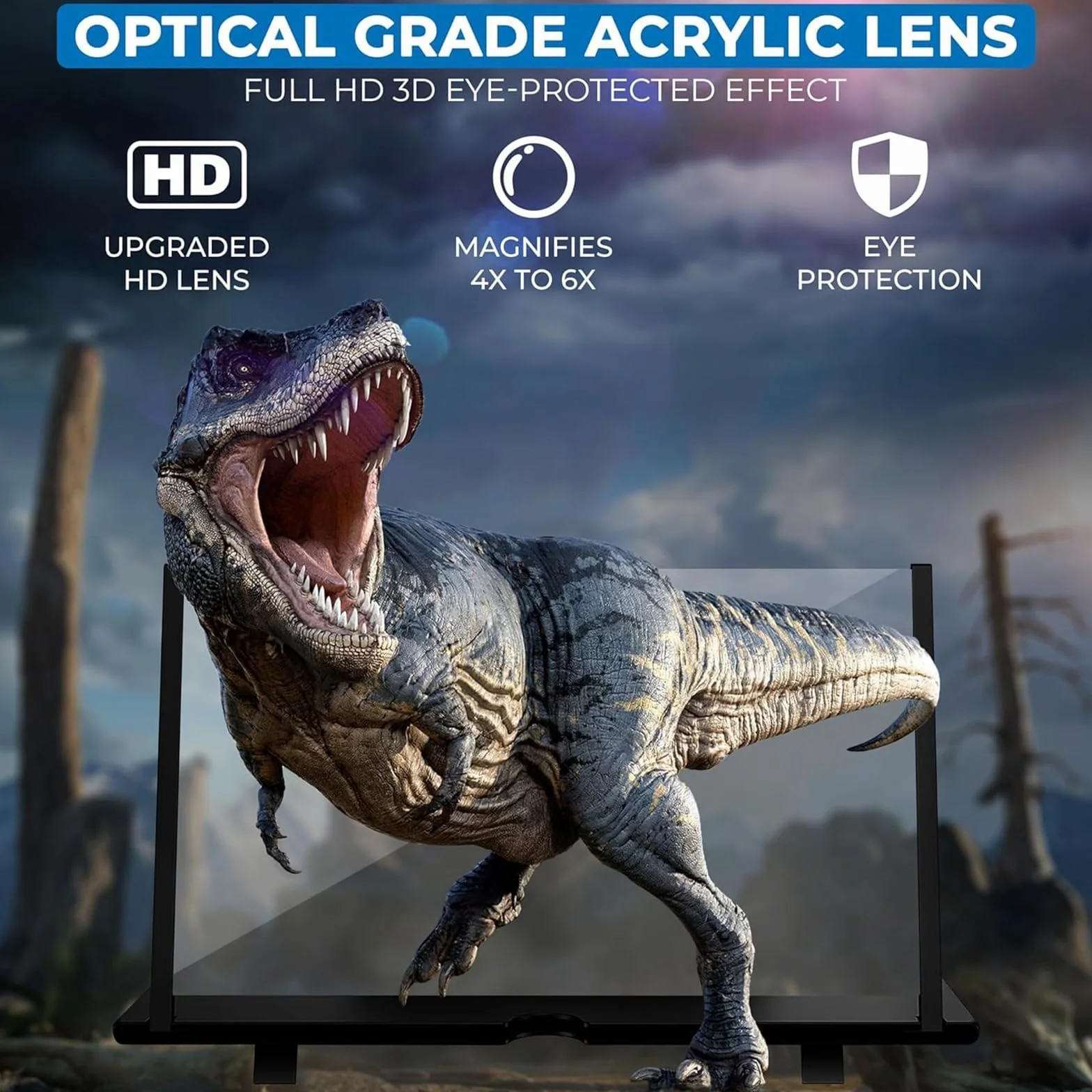 Loupe ecran Telephone, 3D HD Agrandisseur ecran Telephone, 20 Zoll Pliable Loupe Telephone Portable, pour Regarder des Vidéos sur Tous Les Smartphones