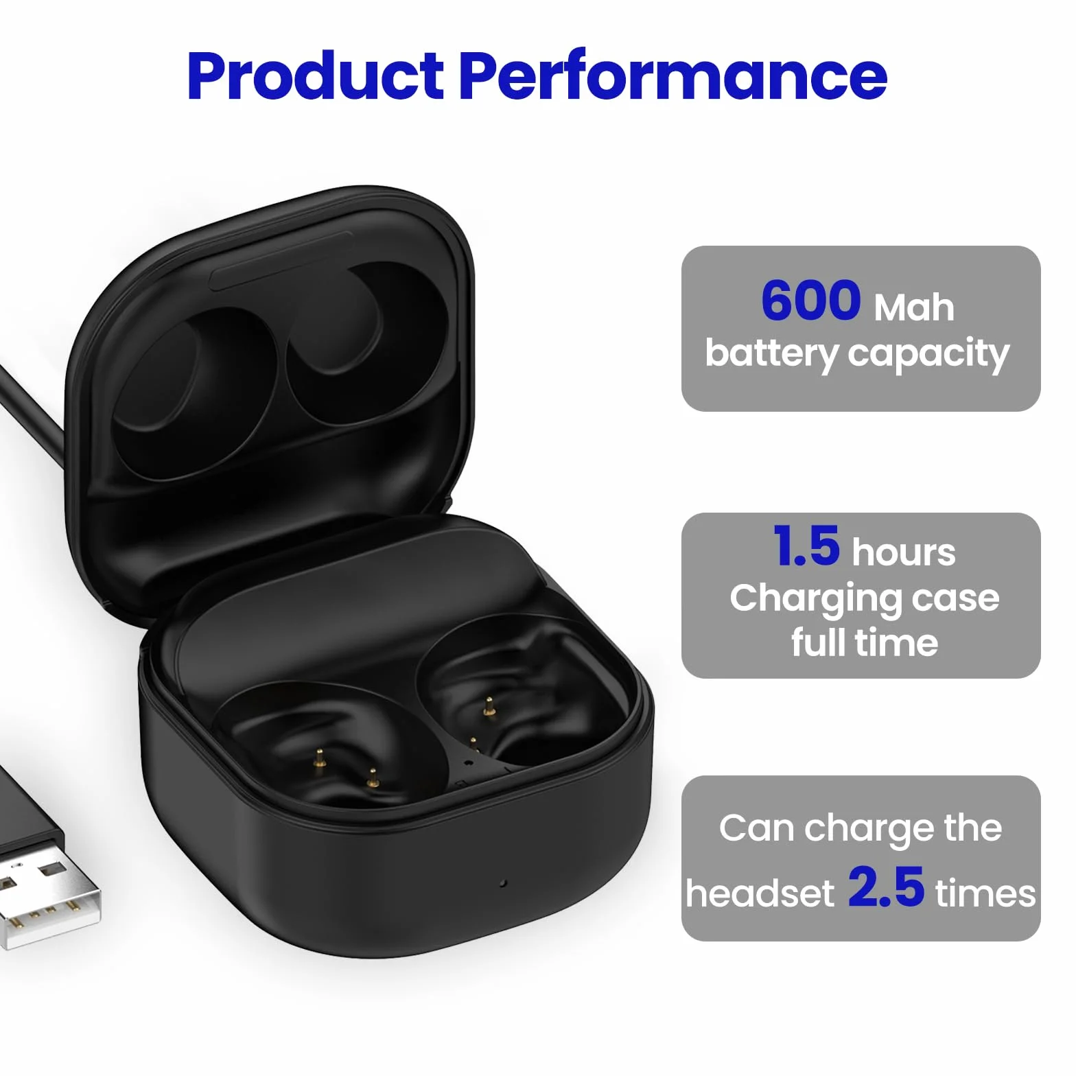 Coque de charge Samsung Galaxy Buds FE SM-R400 boîtier rechange noir
