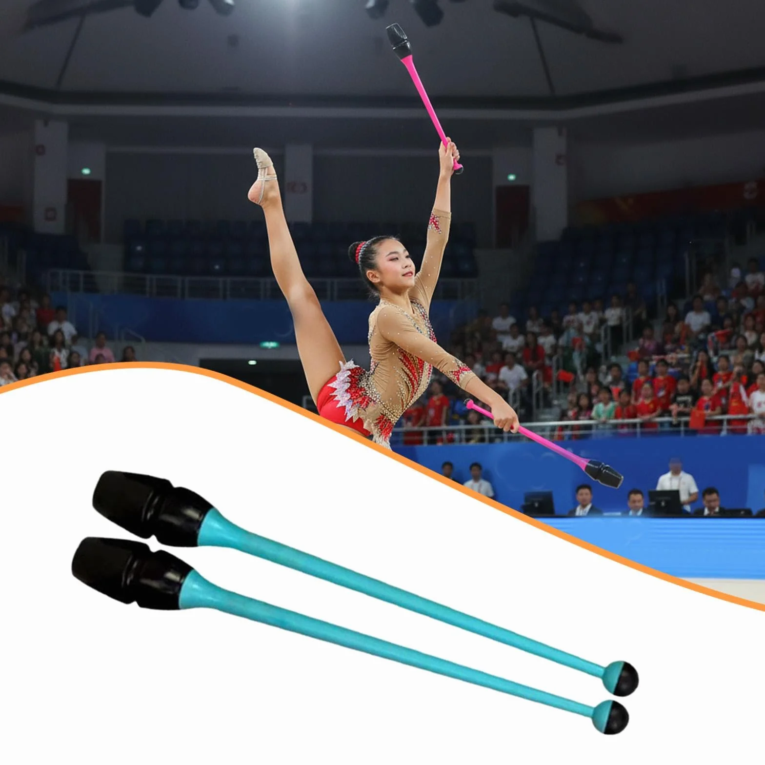 Barres de Gymnastique Rythmique Connectables 36 cm Caoutchouc PP Équipement d'Entraînement