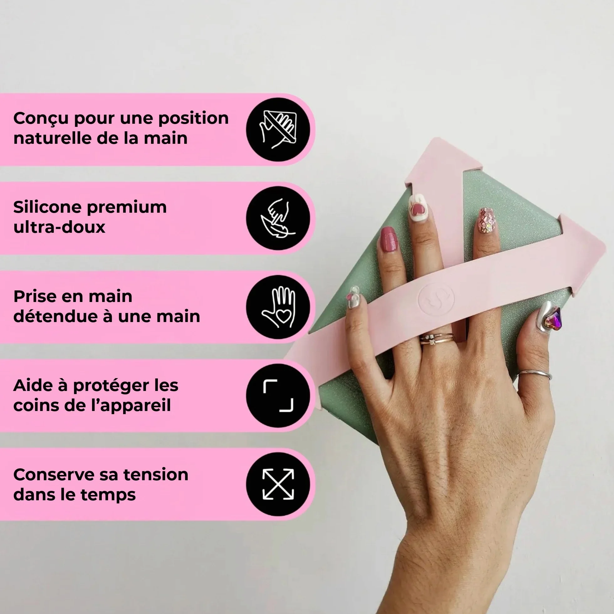 Strapsicle Sangle Main pour Kindles & Kobos – Convient Paperwhite Gen 11/12 (6,8”/7”), Signature Edition – Colorsoft – Lot de 2 – Grand – Blush
