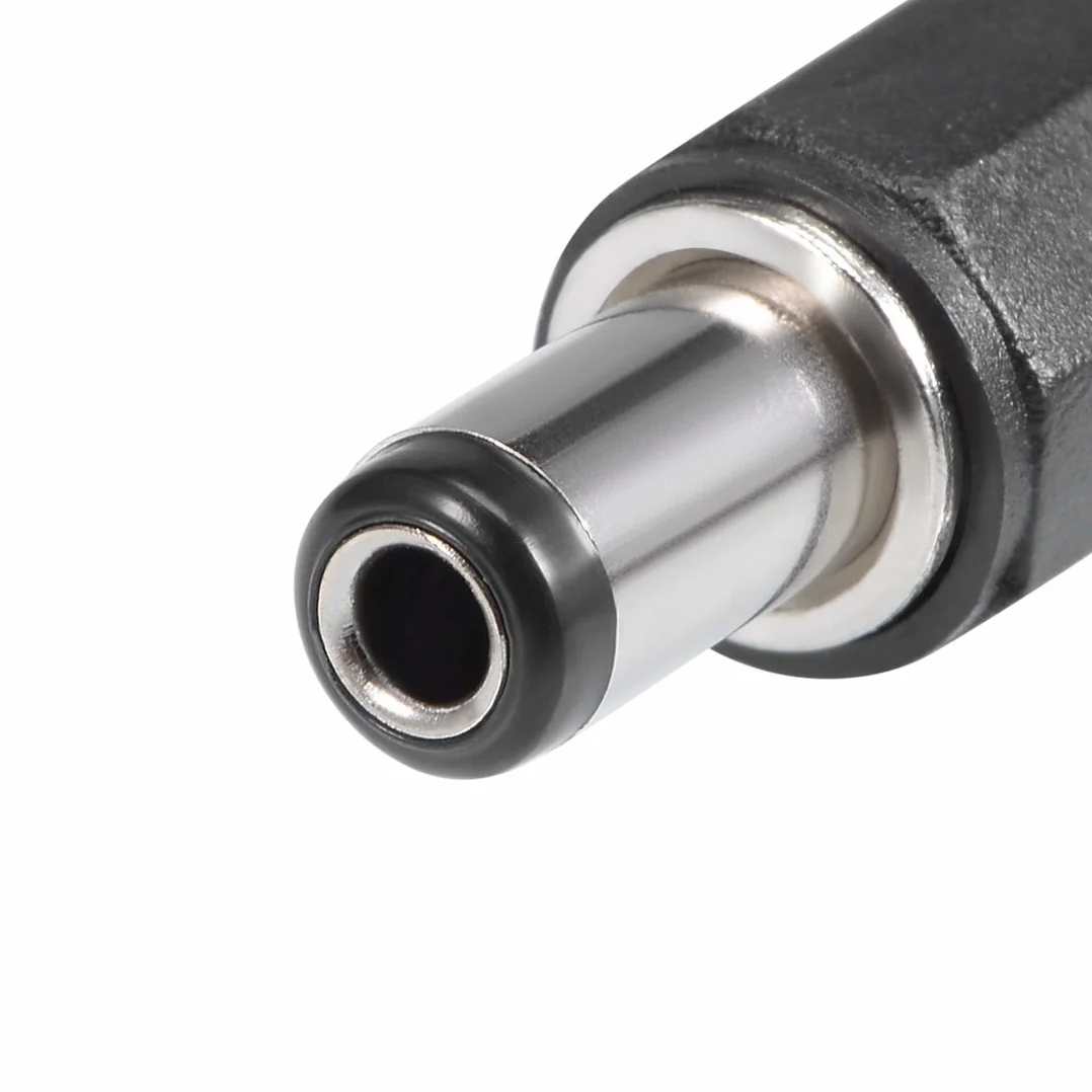sourcing map 2Pcs DC Mâle Connecteur 5.5mm x 2.5mm x 9mm Puissance Câble Jack Adaptateur Noir