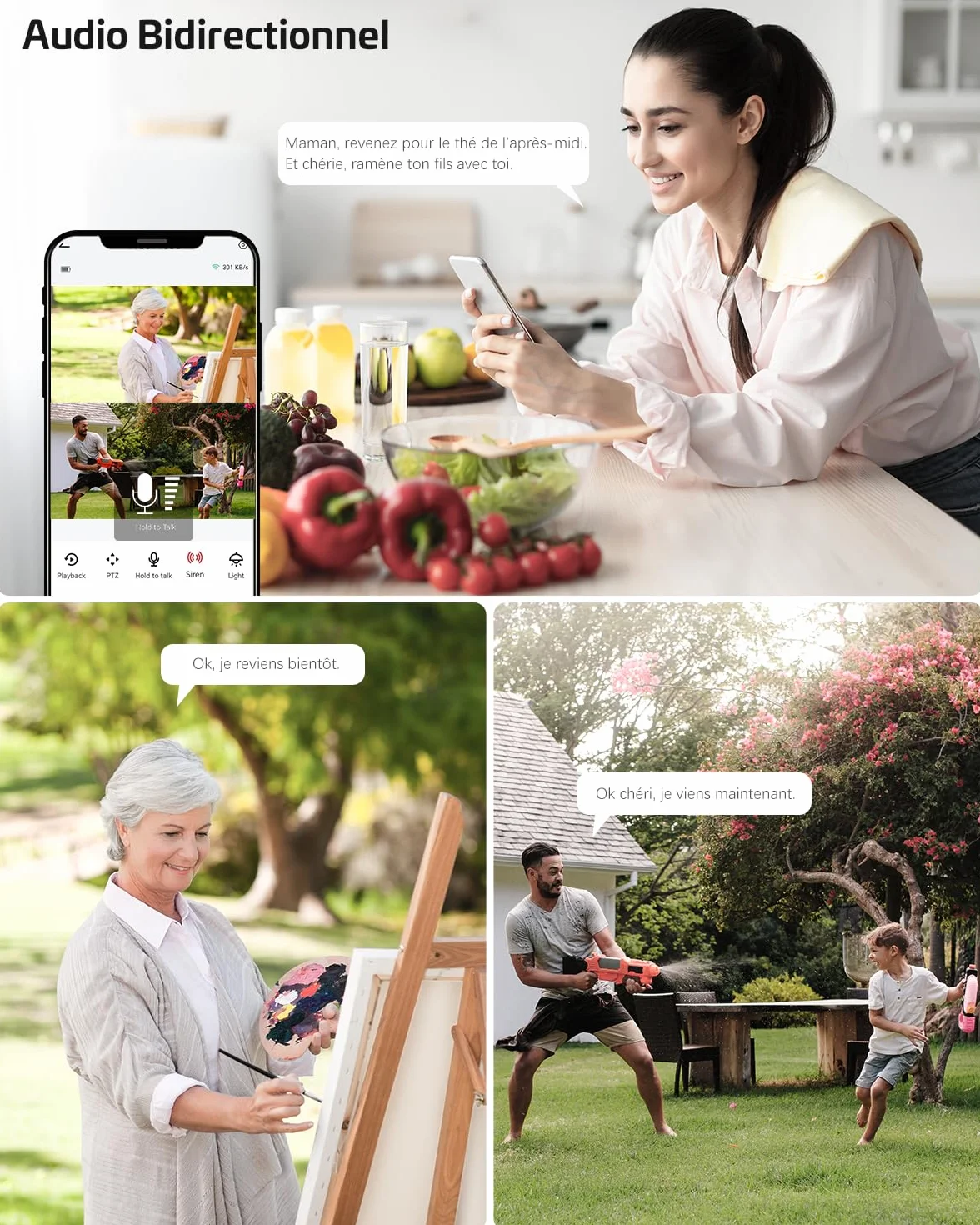 COCOCAM 2K Camera Surveillance WiFi Exterieure sans Fil, Double Objectif Double PIR, Batterie 10000mAh, 6W Panneau Solaire, 355°P 90°T, Vision Nocturne Couleur