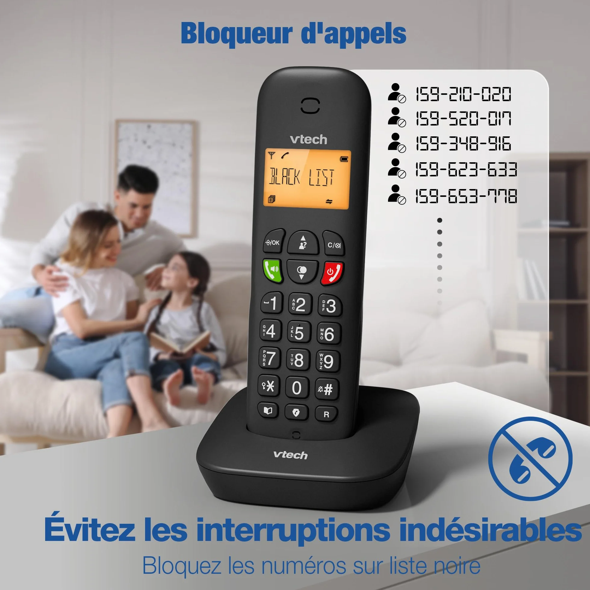 VTech CS901 Téléphone sans Fil DECT 2 combinés, Blocage d’appels, Identification, Haut-Parleur