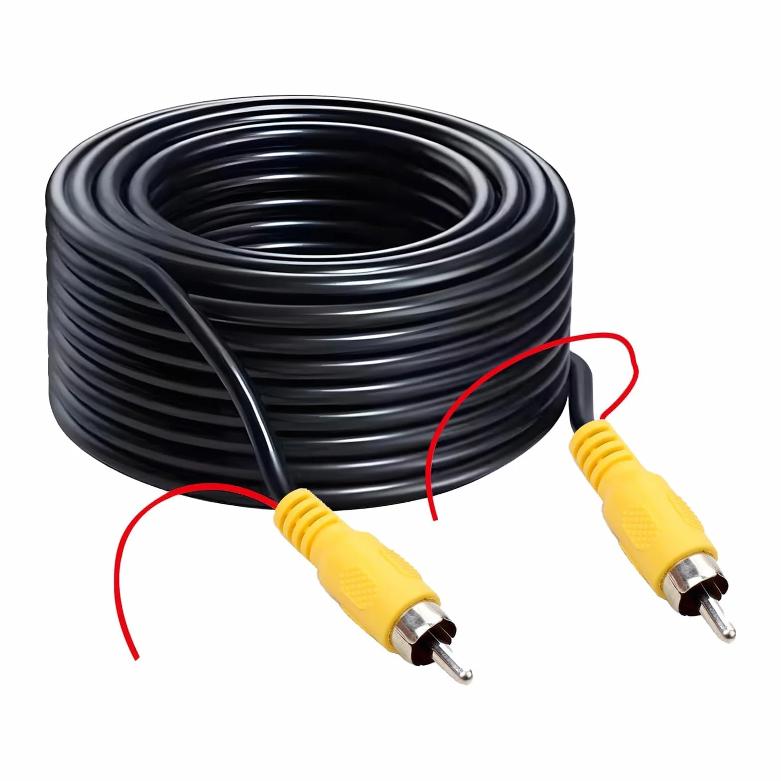 Générique Câble Vidéo RCA 10M pour Caméra de Recul, Extension AV Mâle-Mâle avec Fil de Détection, Cordon RCA Jaune pour Voiture Camion Camping-Car Moniteur TV Box