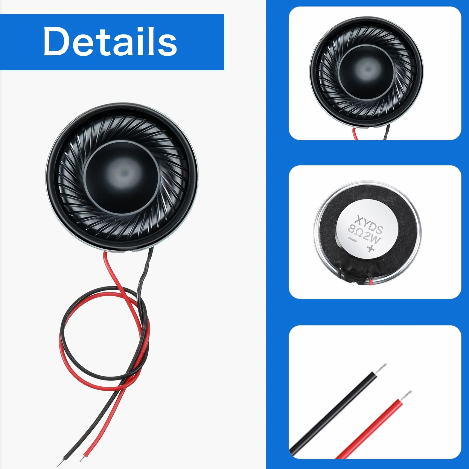 Weewooday Haut-Parleurs 2W 8 Ohms à Aimant Interne Rond Coque Métallique pour Mini DVD EVD Multimédia
