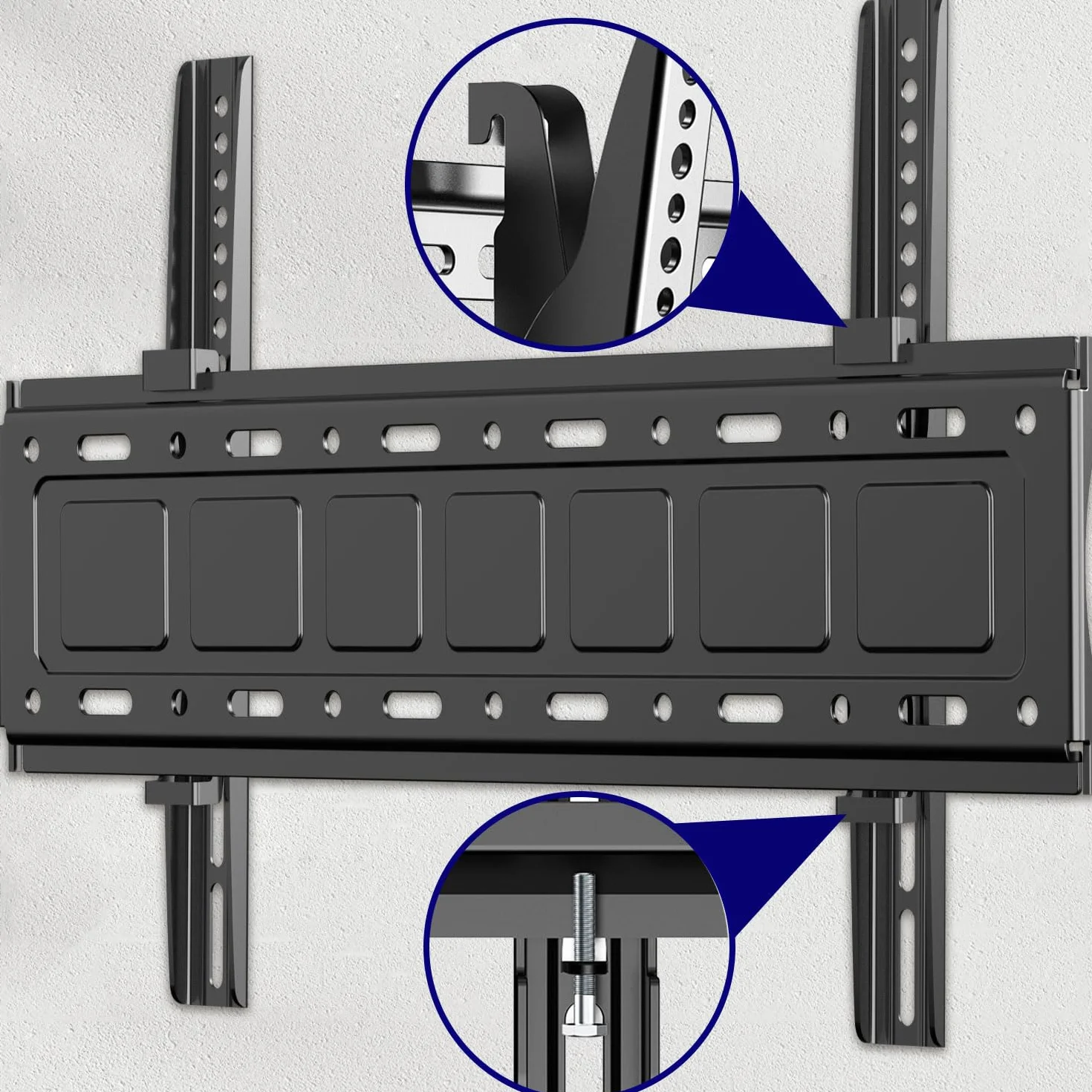 Support Mural TV pour téléviseurs de 32 à 75 Pouces, réglage de l'inclinaison vers Le Haut et vers Le Bas, VESA Max 600x400 mm Charge 70 kg, 40 43 50 55 60 65 Pouces Rack Mural pour TV