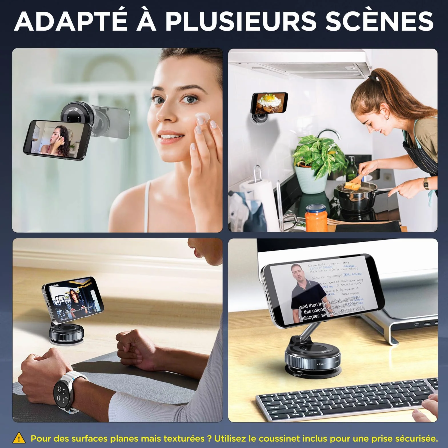 MSXTTLY Support Telephone Voiture pour Magsafe Support Telephone Voiture Magnétique, Rotation 360 Portable Aimanté Voiture pour iPhone 17 Pro Max 16-12 et Android, Vmag-S1 Noir