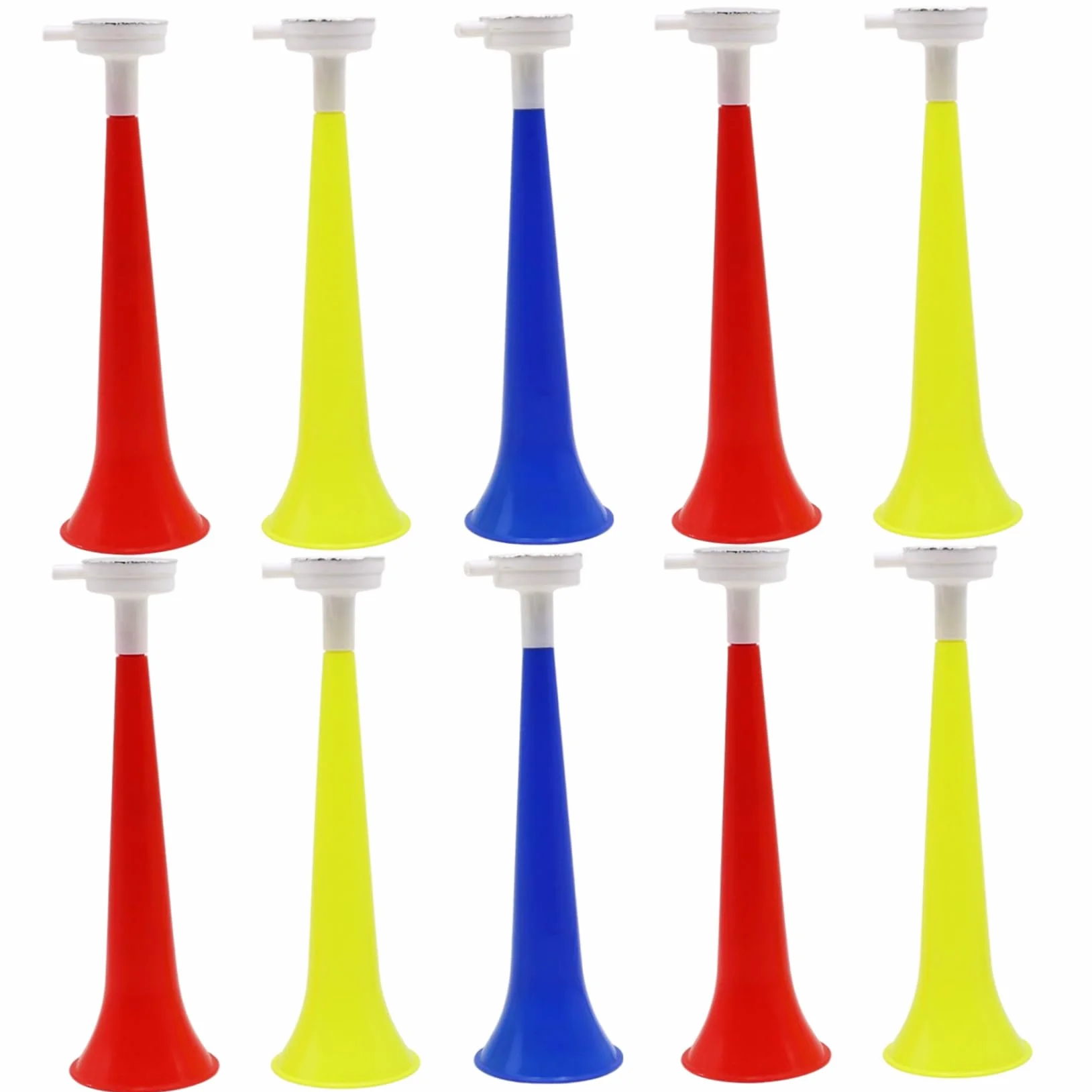Klaxon de stade 10 pièces, soufflage plastique puissant Vuvuzela pour événements sportifs et football