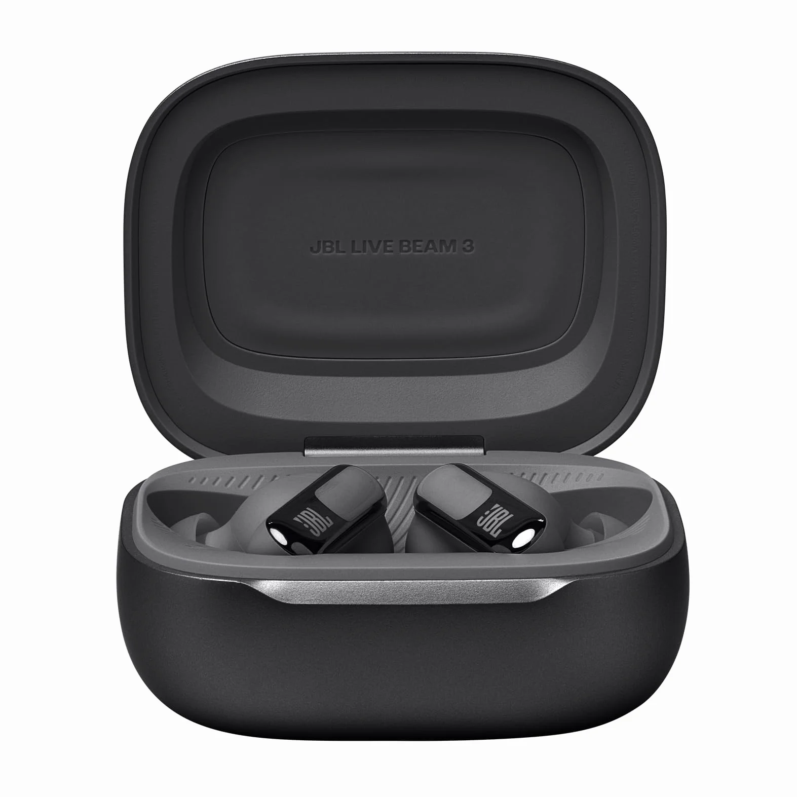 JBL Live Beam 3, Écouteurs sans fil avec oreillettes, Bluetooth, jusqu'à 48 h d'autonomie, Réduction de Bruit Active, son haute fidélité JBL Signature, étanches à l'eau IP55, noir