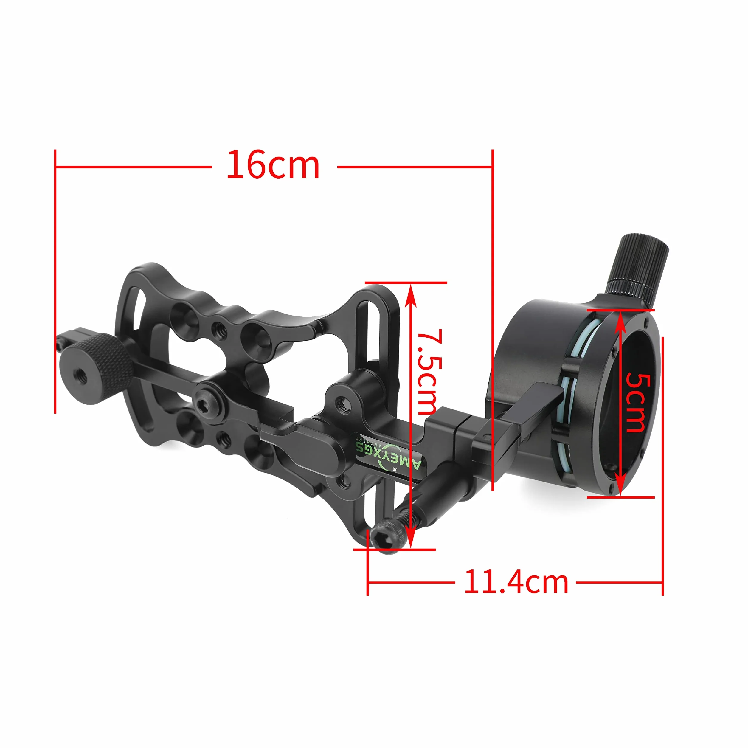 Viseur pour Arc à Poulies 1 Pin Micro Réglage 0.019" Fibre Optique avec Lumière de Visée