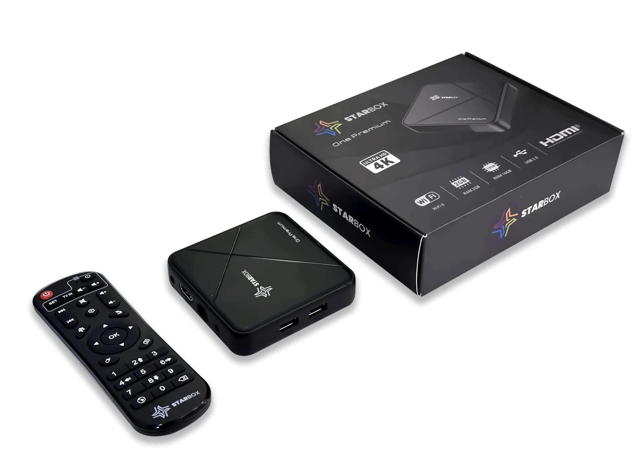 STAR BOX One Premium – Android Box TV, Amlogic S905Y5, Android 14.0, 2GB/16GB, WiFi 6, 4K UHD, Smart TV Box, Quad Core Arm Cortex A55 (One Premium)