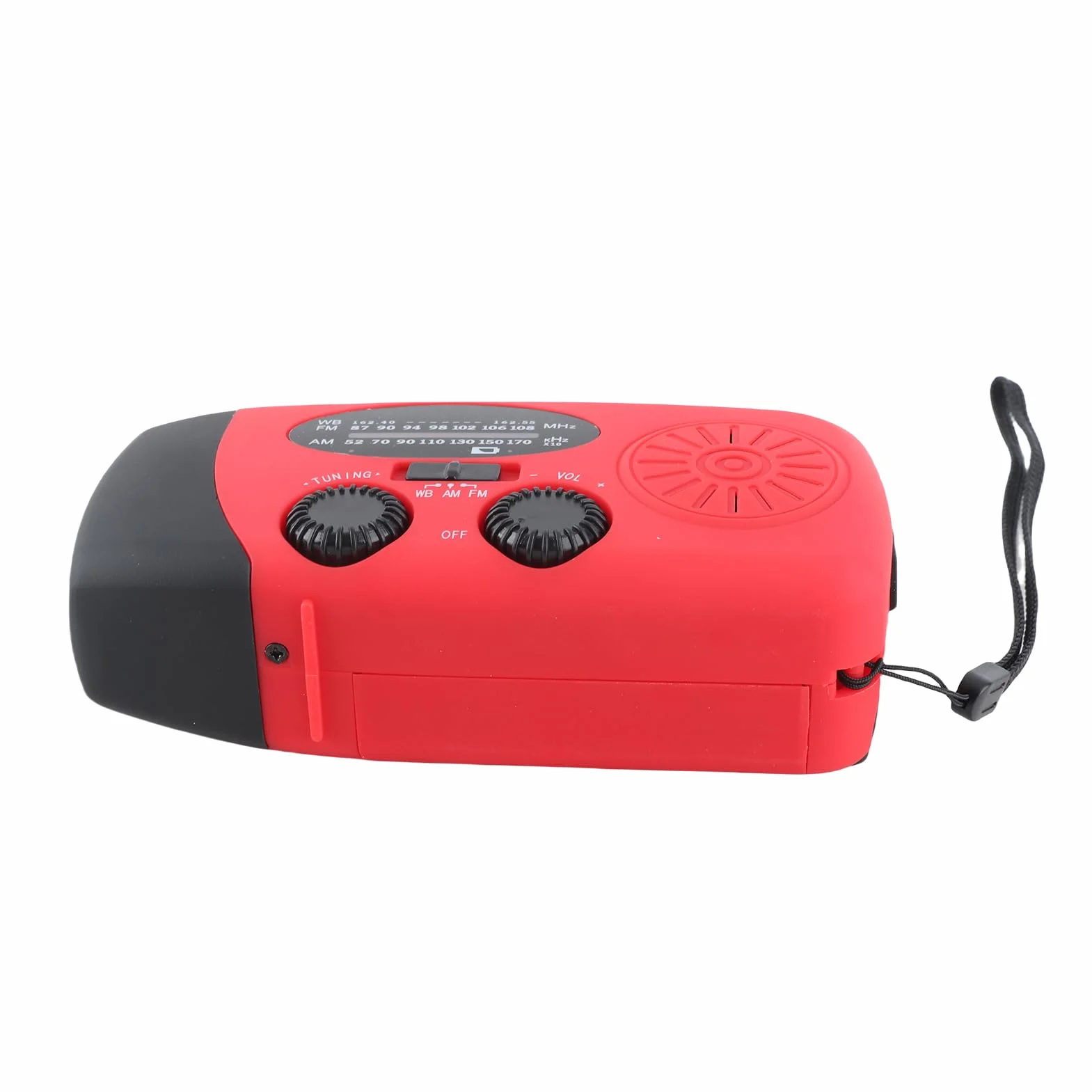 Radio solaire d'urgence FM/AM/NOAA avec lampe de poche 3 LED et batterie externe 1000 mAh