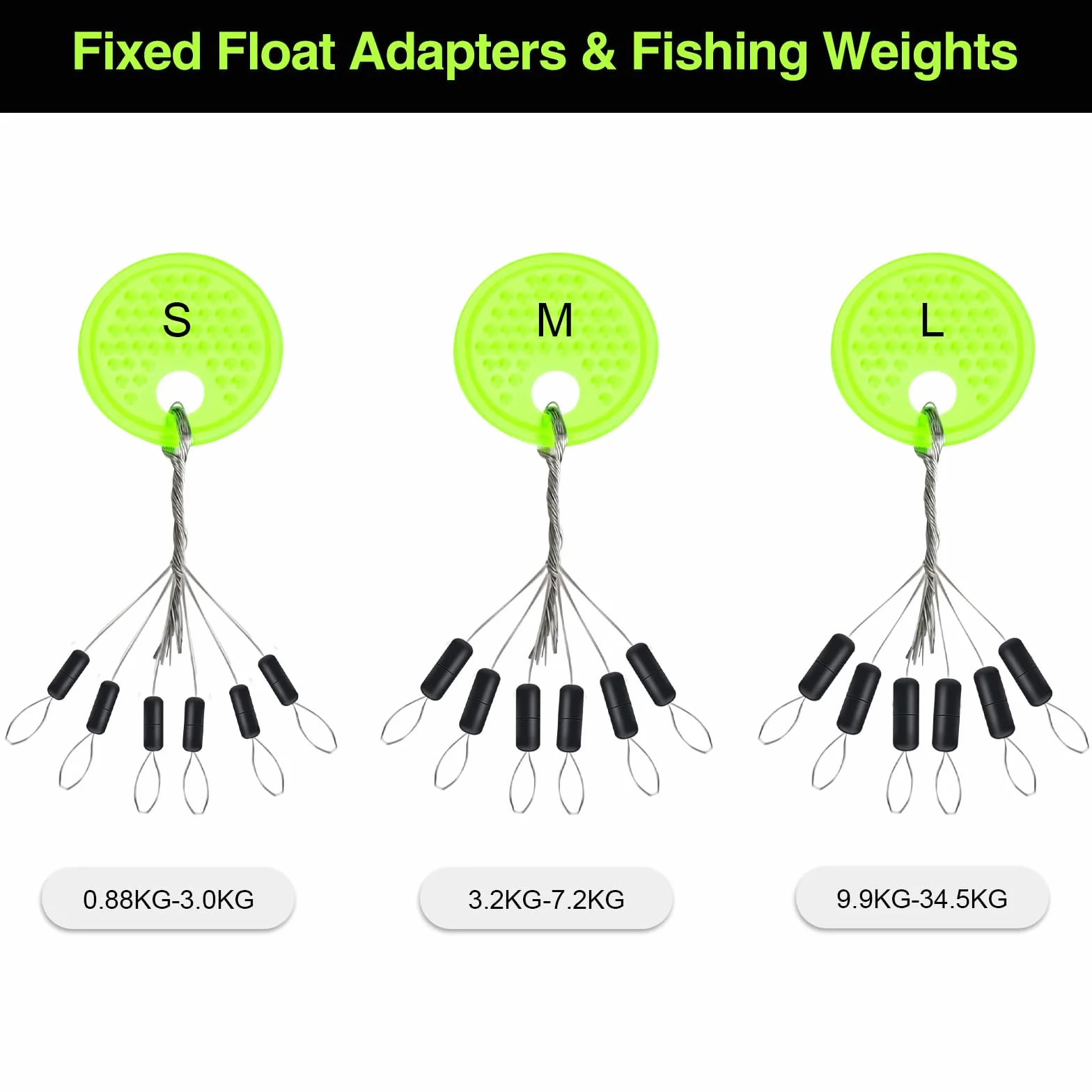 Stop Float Peche 150 Pièces 6 en 1 Bouchons Pêche Caoutchouc Perles Cylindriques